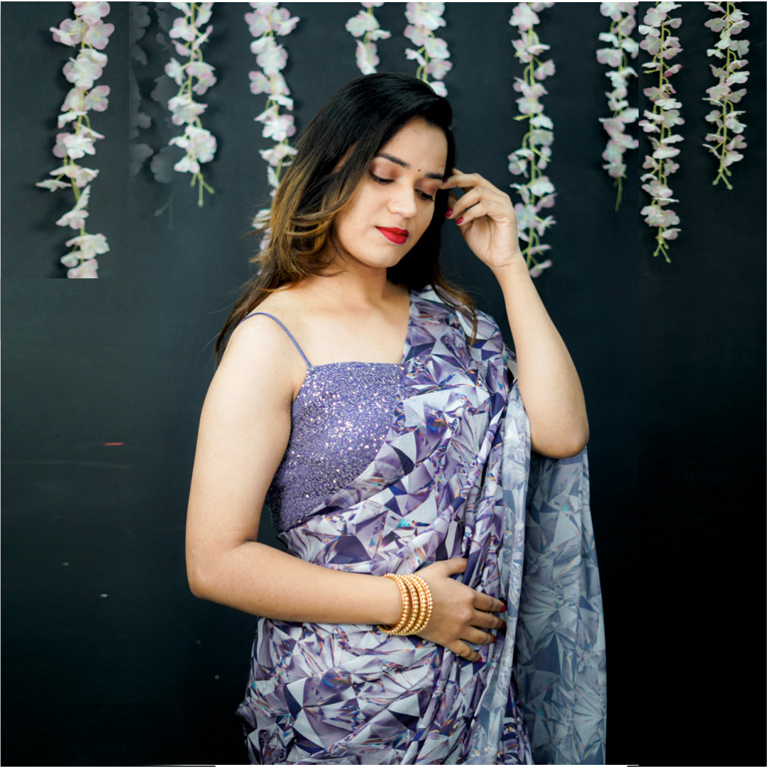 Readymade Saree with Designer Blouse Dori Style