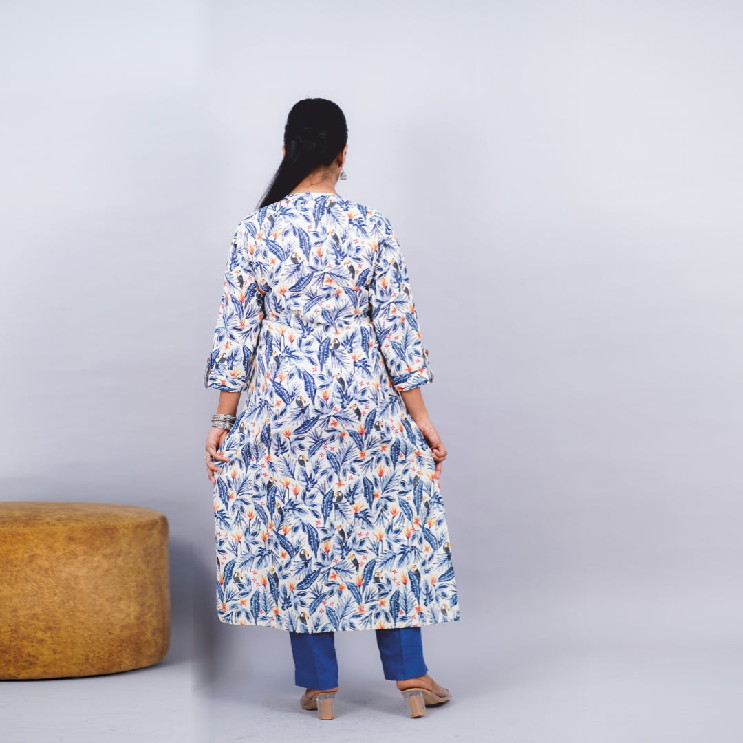 Kurti Chinese collar Fabric Cotton Linen