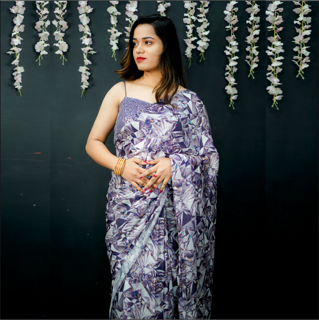 Readymade Saree with Designer Blouse Dori Style