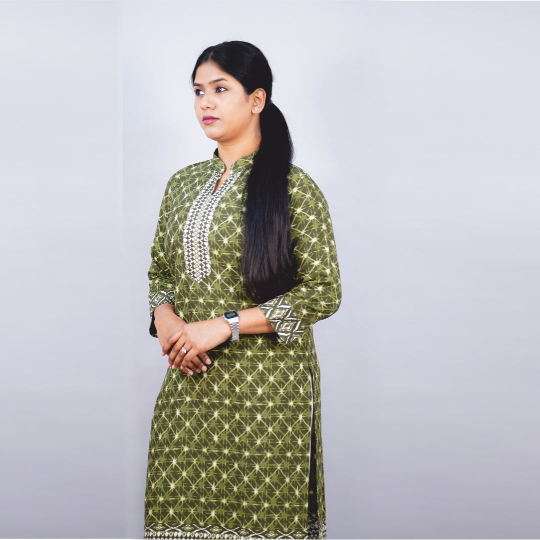 Kurti Stand Collar Fabric Ryon