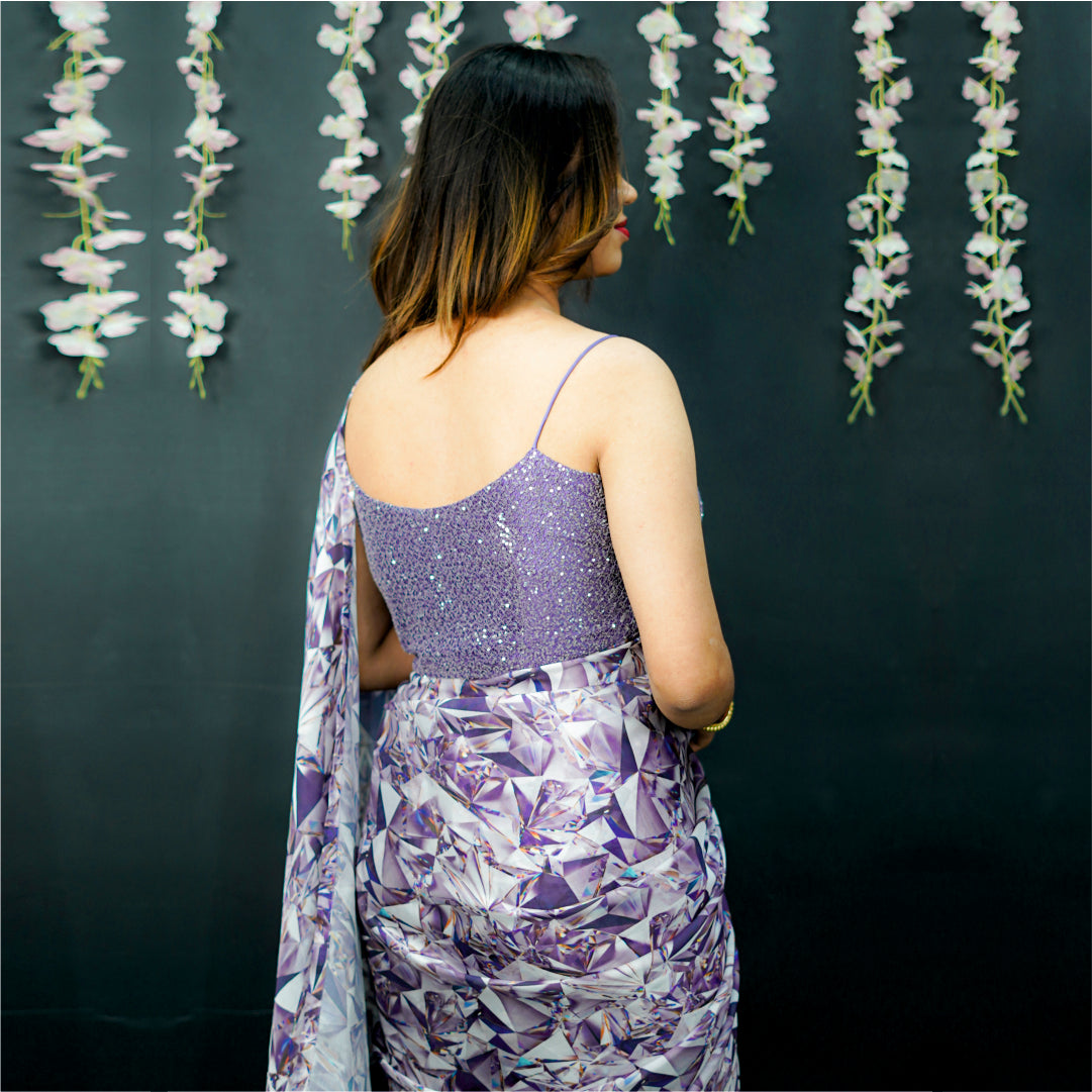 Readymade Saree with Designer Blouse Dori Style