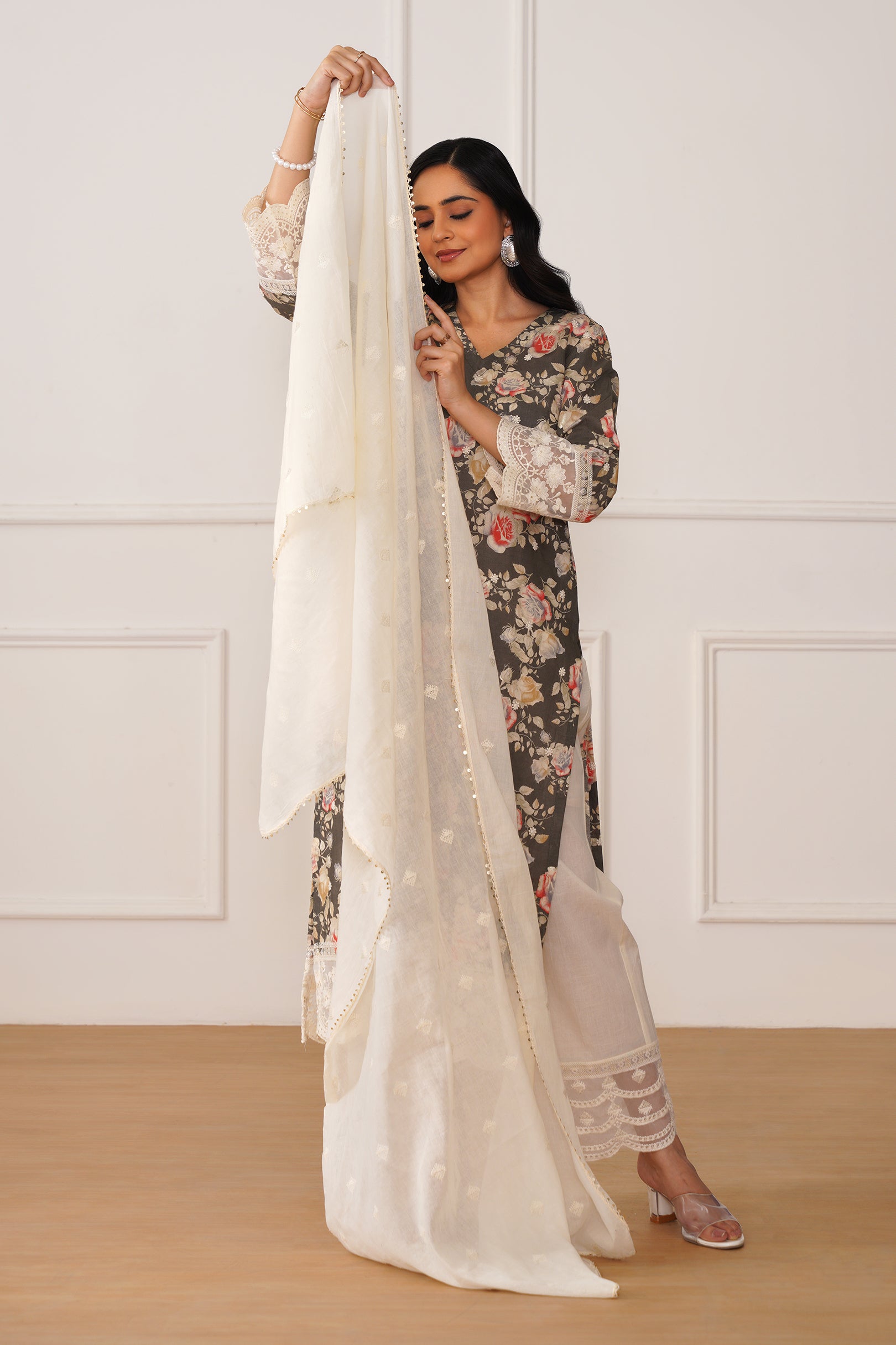 Cambric Suit Set with Dupatta
