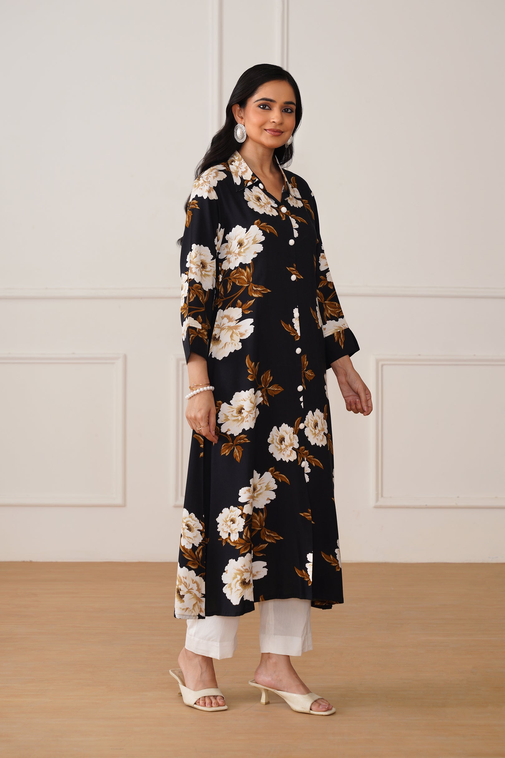 Modal Rayon Shirt Collar Kurti