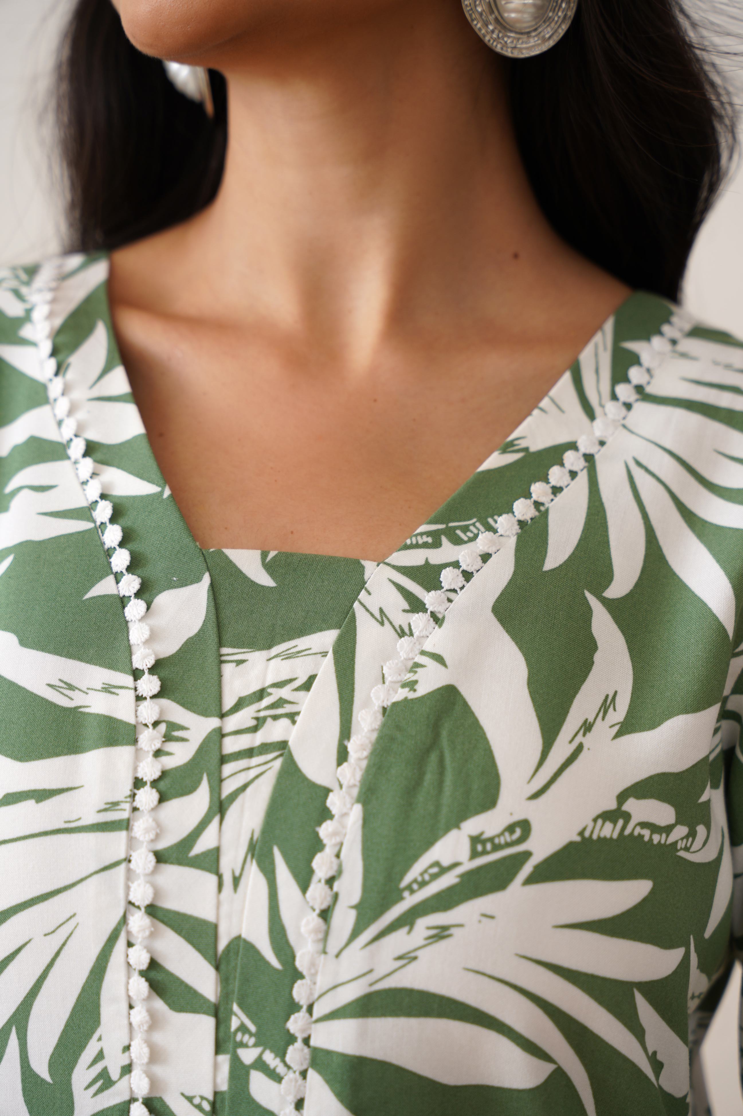 V-Neck Kurti in Smooth Rayon Fabric