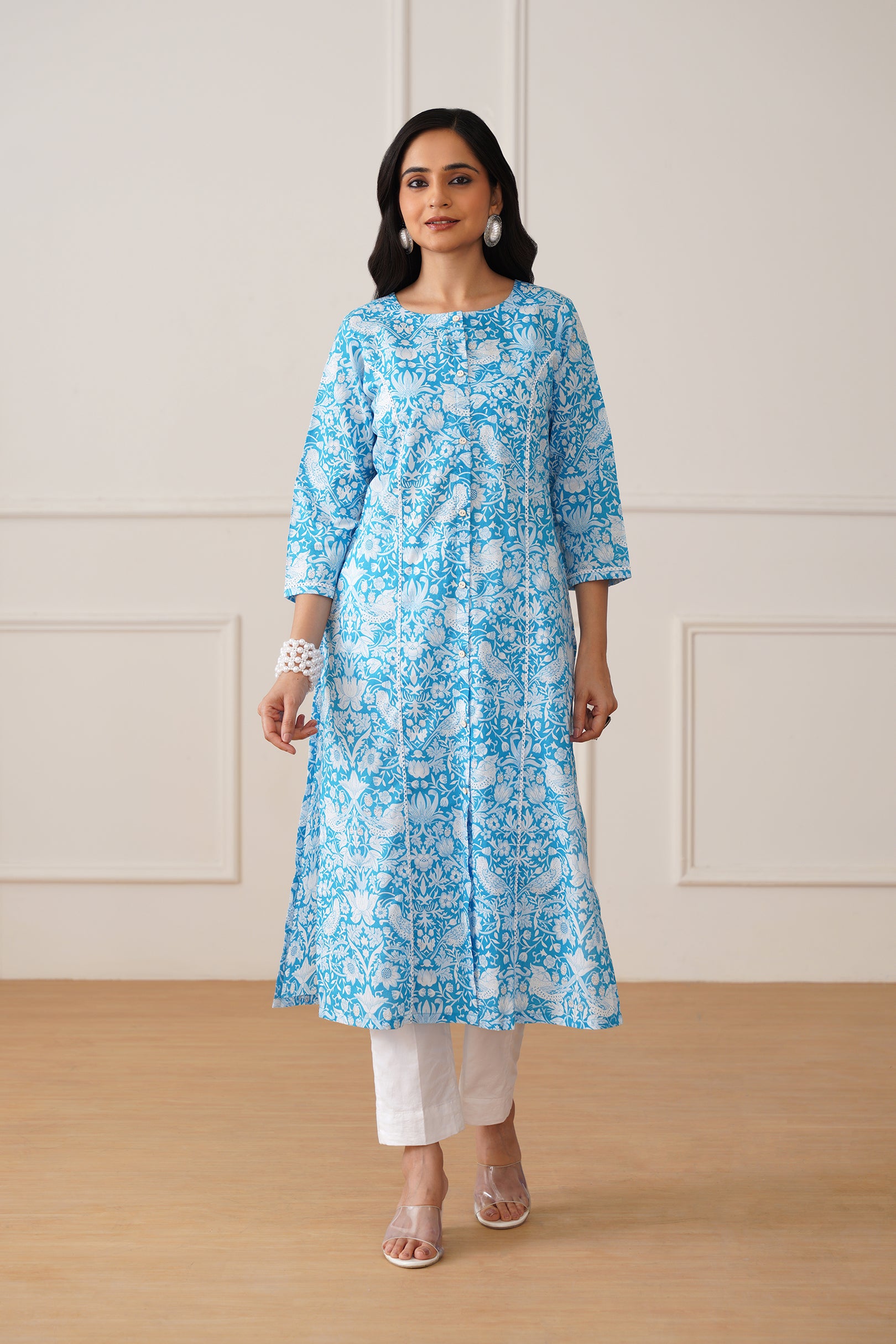 Sky Blue Princess Cut Kurti