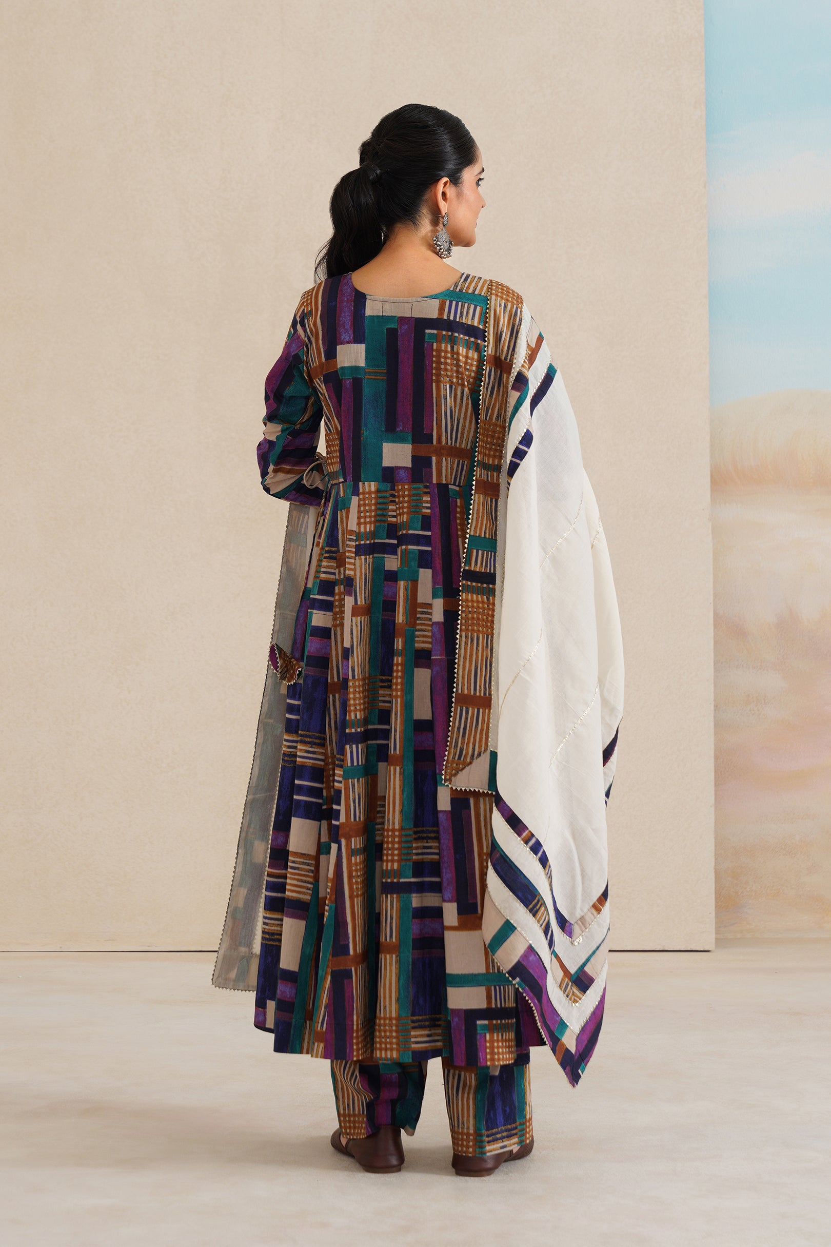 Printed Cambric Anarkali Suit Set