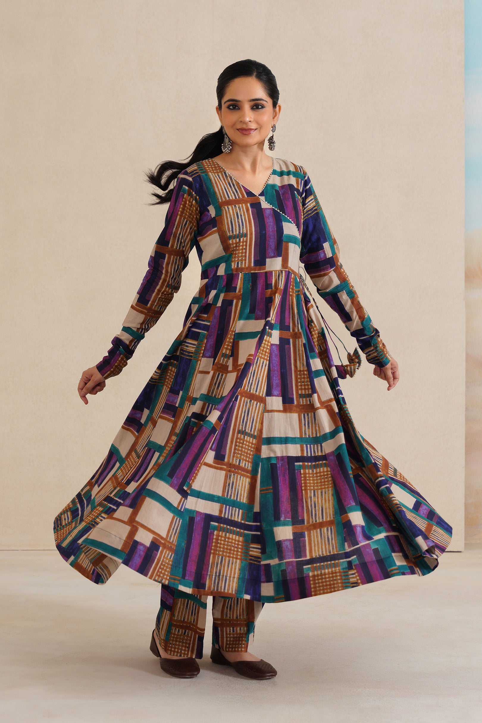 Printed Cambric Anarkali Suit Set
