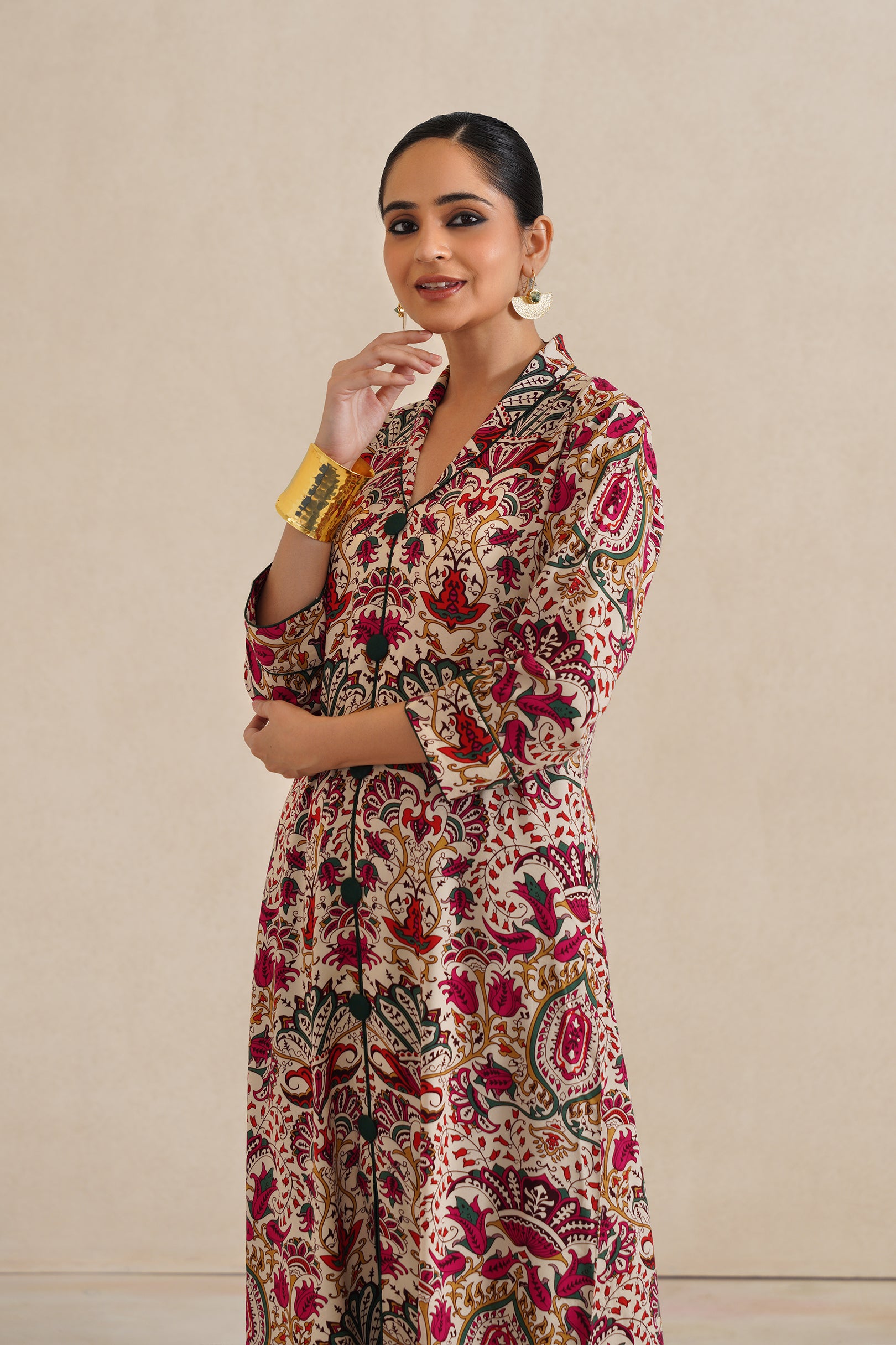 Kurti Coat Collar Fabric Modal Rayon