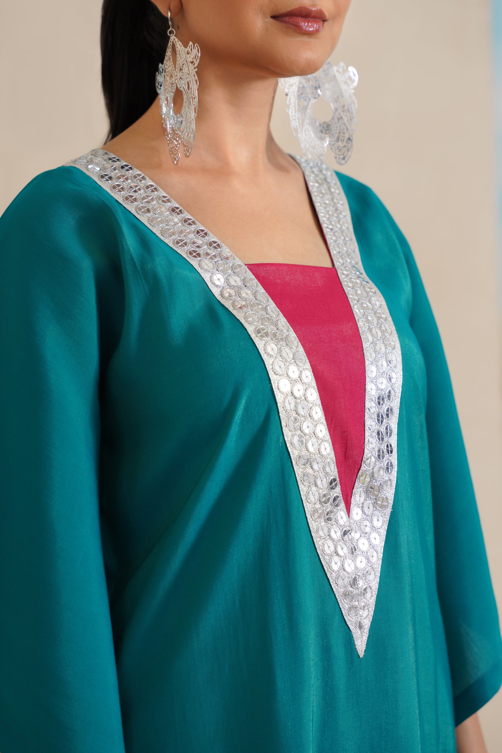 V-Neck Kaftan Set with Pants.