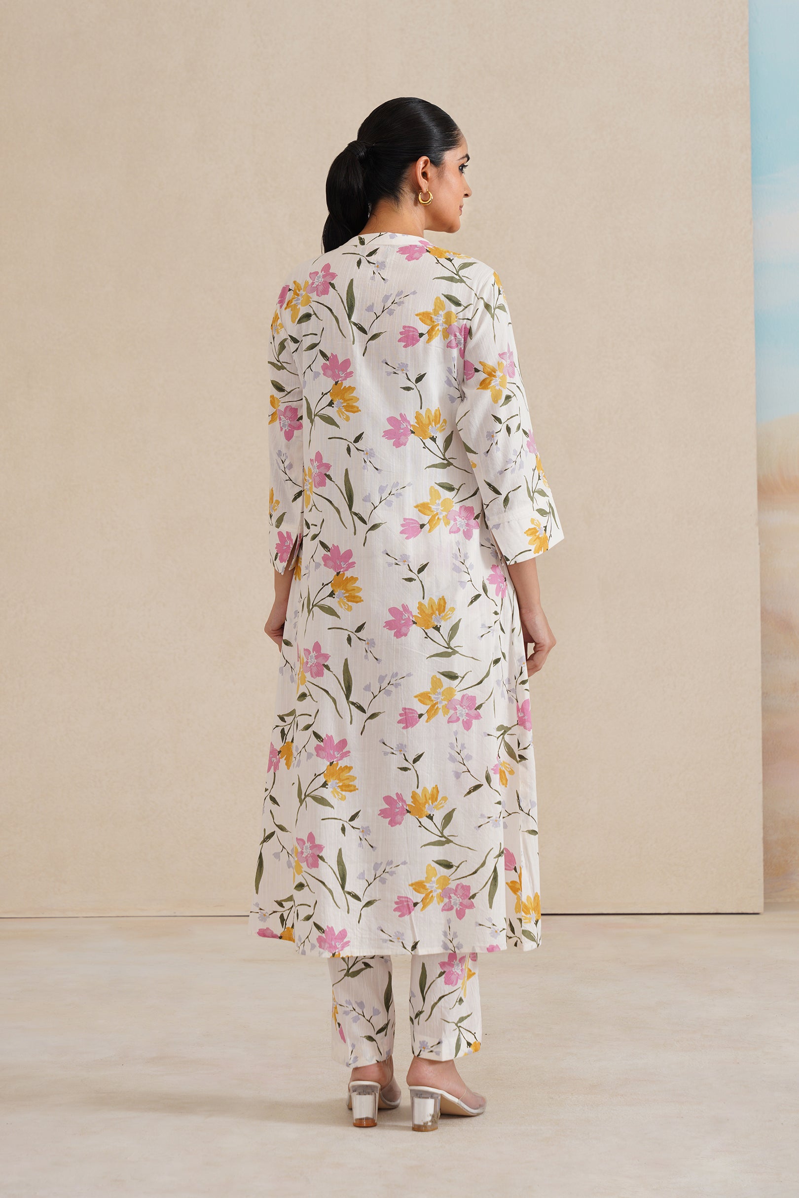 Cotton Kurti Set with Chinese Collar
