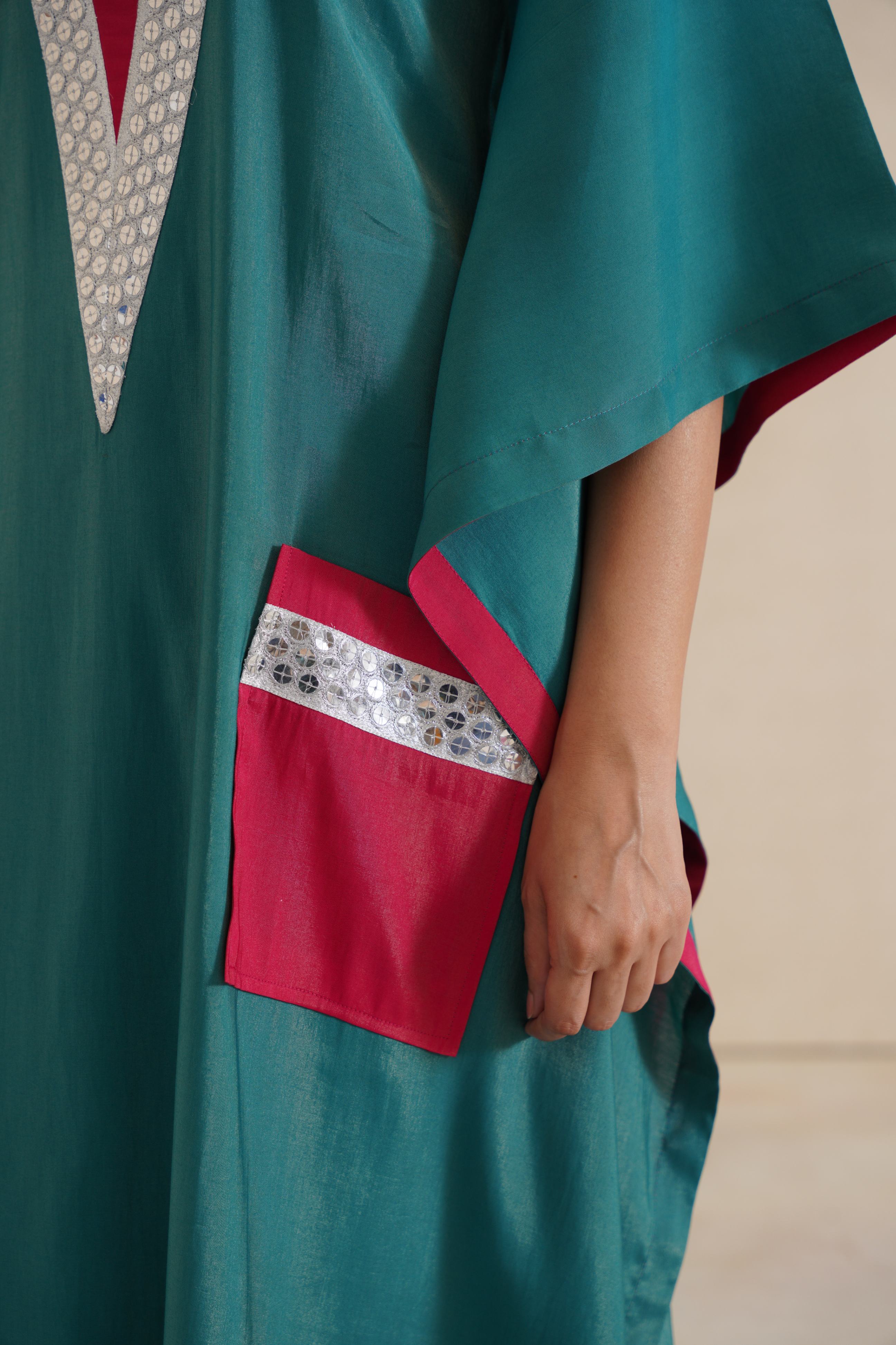 V-Neck Kaftan Set with Pants.