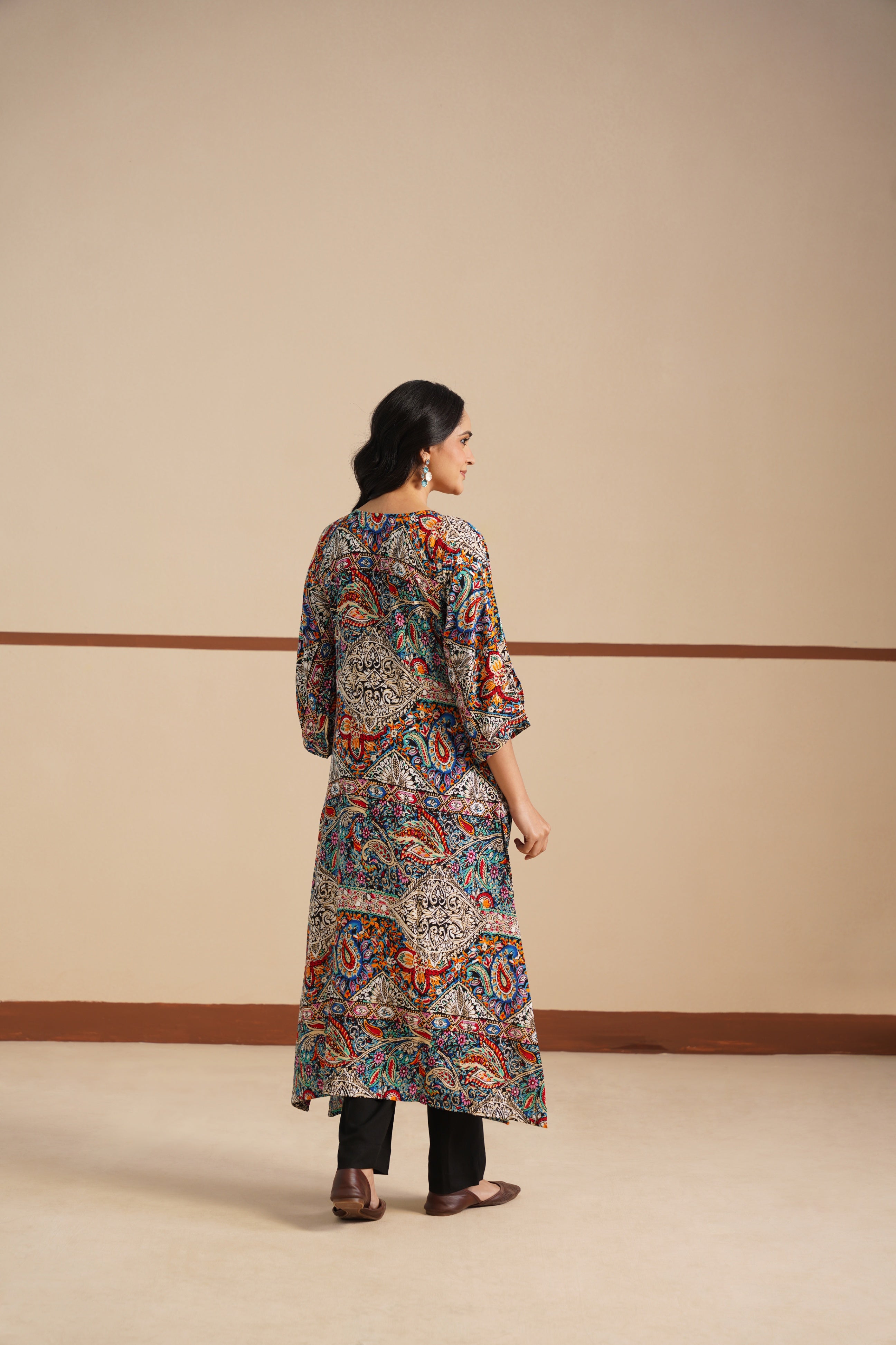 Multicolor Broadneck Rayon Kurti