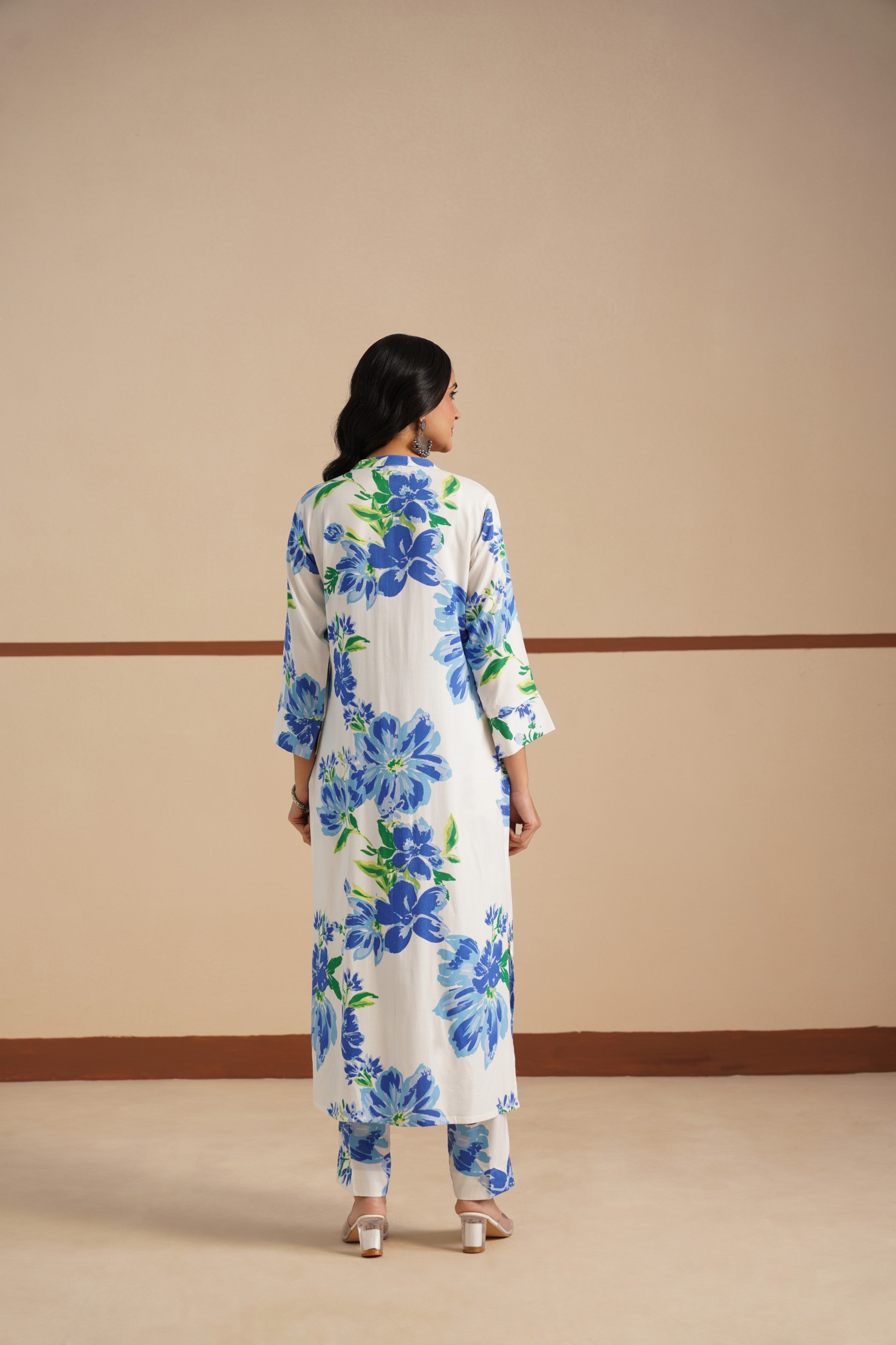 Rayon Kurta Set with Chinese Collar