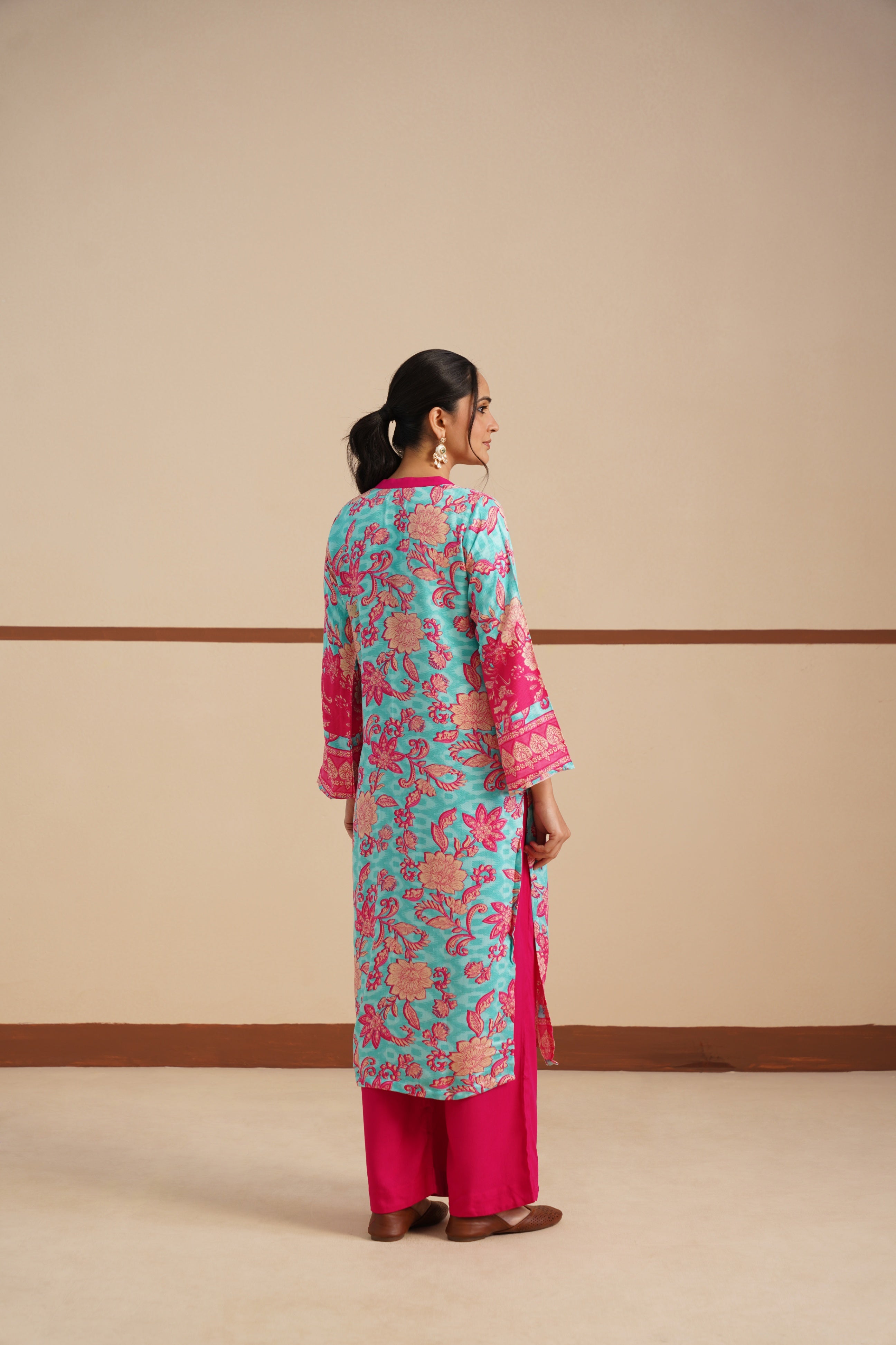 Chinese Collar Dobi Fabric Kurta set