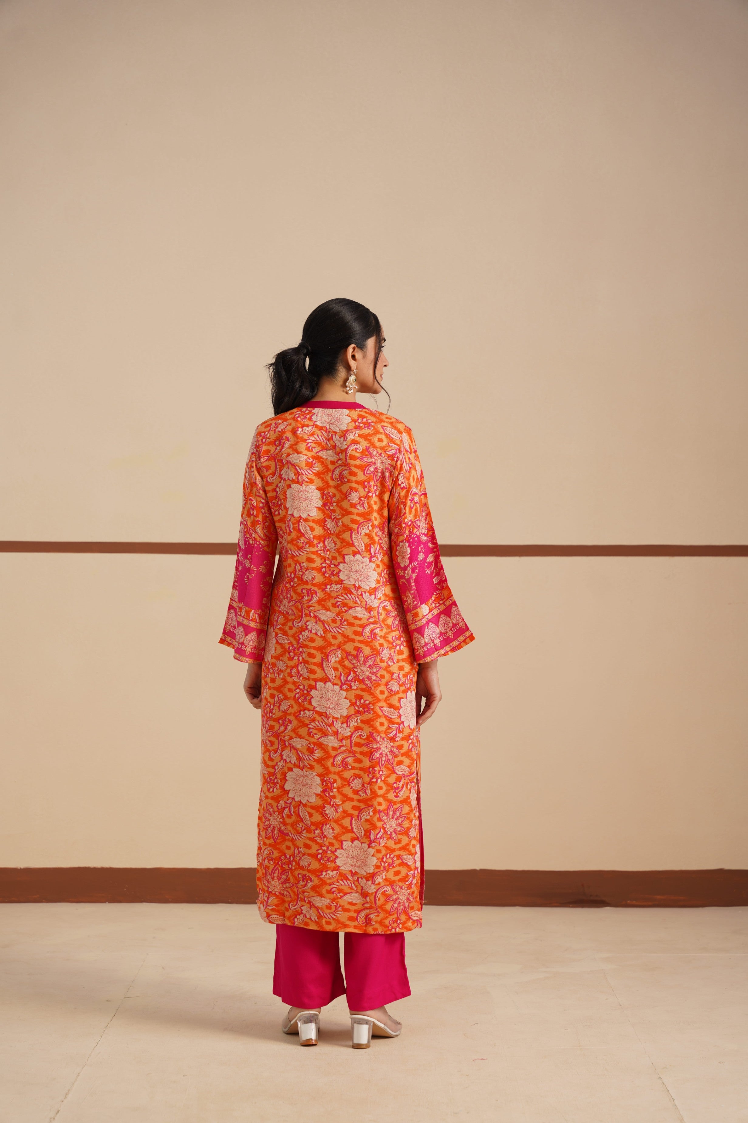 Chinese Collar Dobi Fabric Kurta set