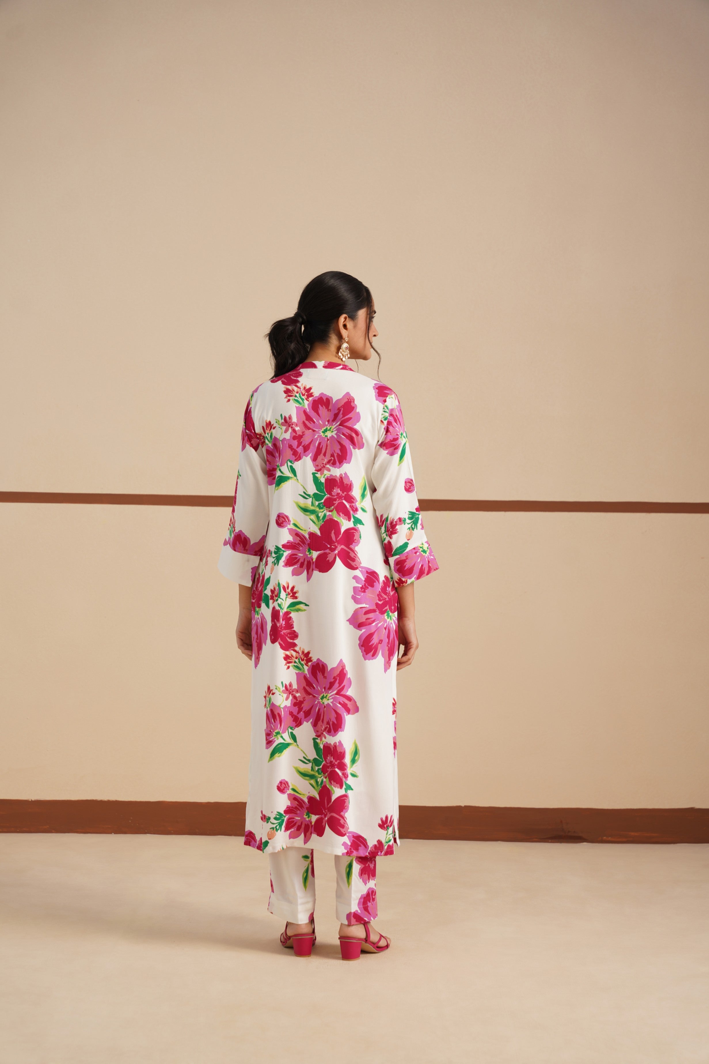Rayon Kurta Set with Chinese Collar
