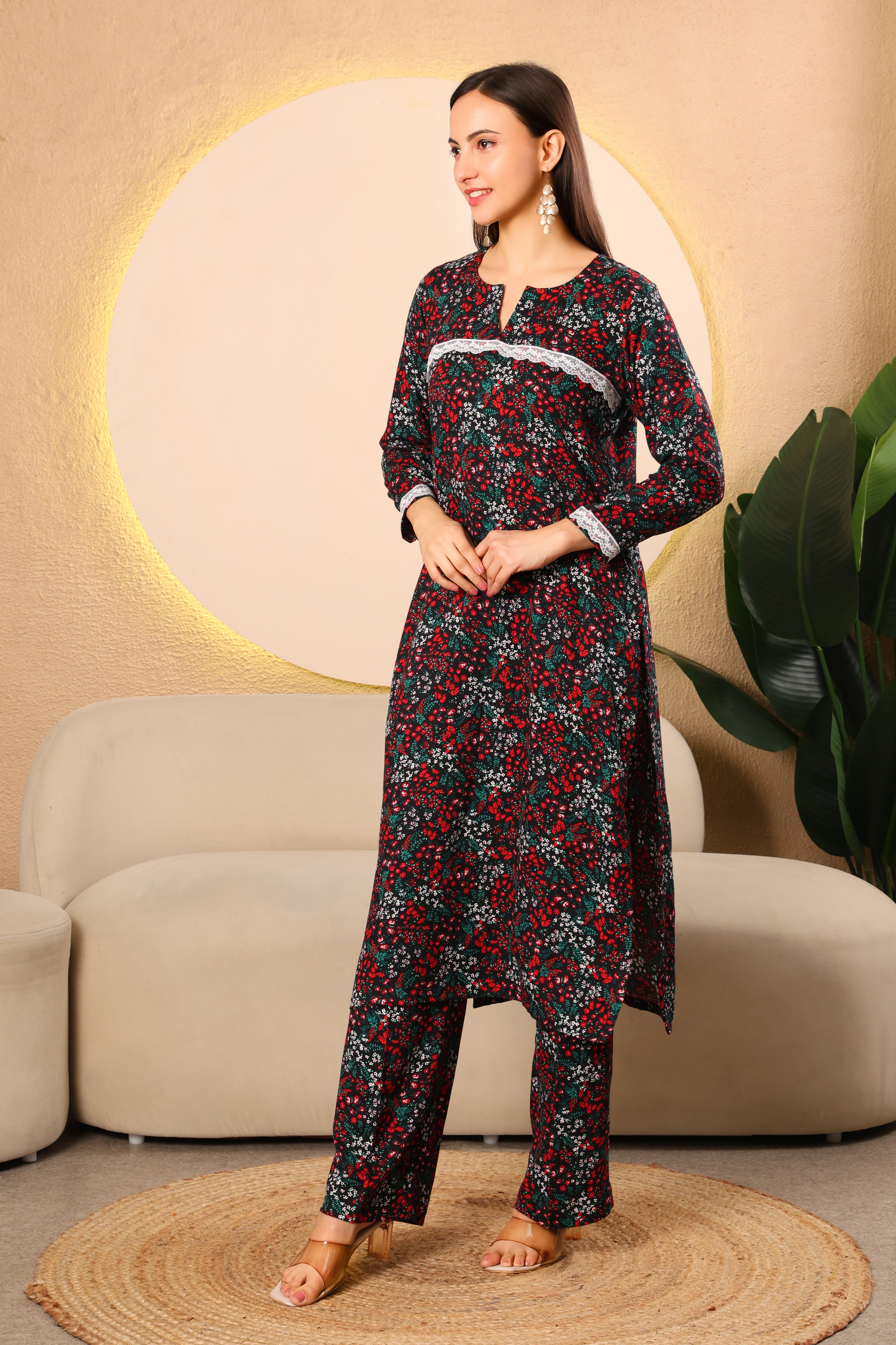 Elegant Pashmina Printed Kurta Set