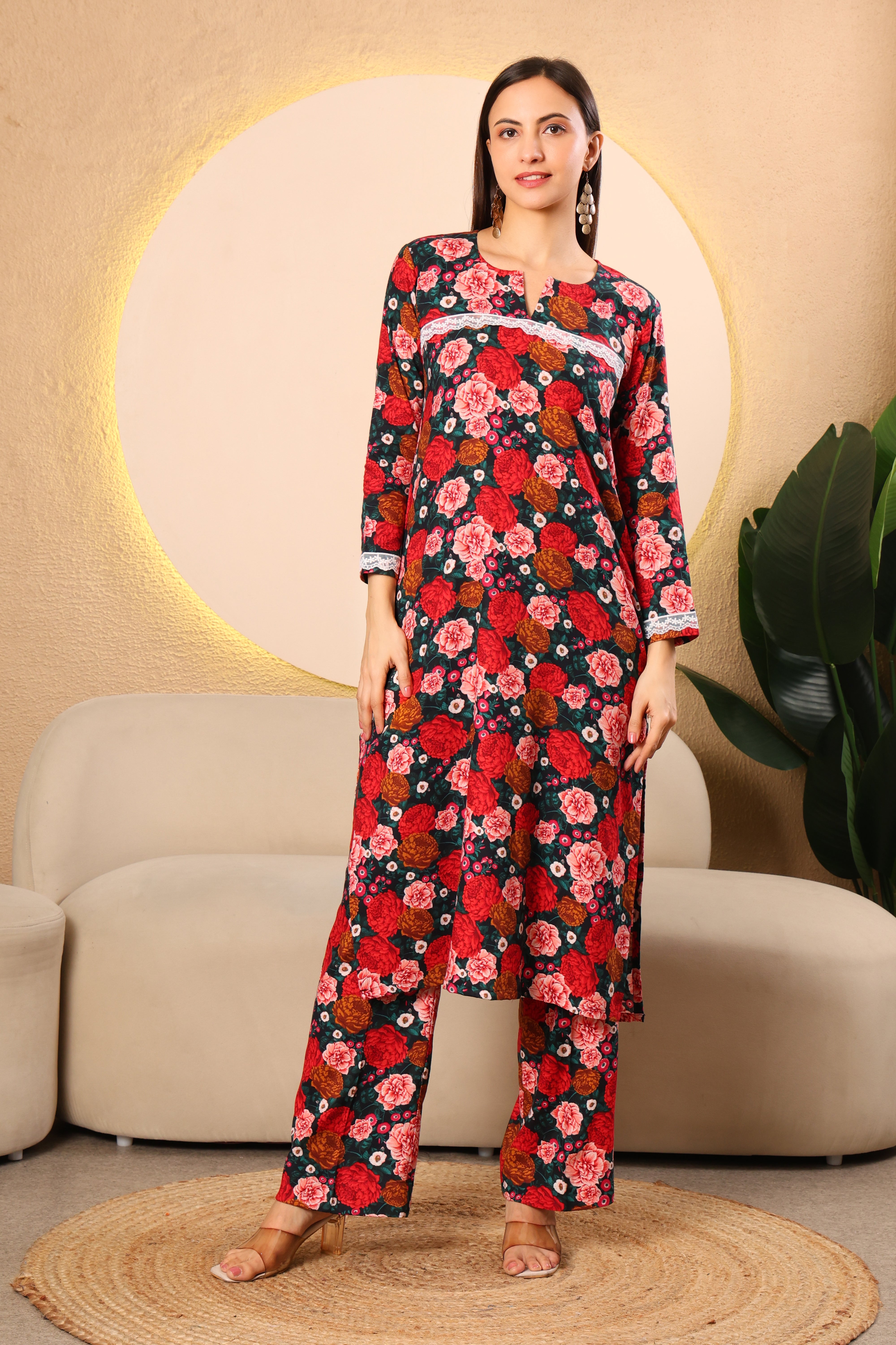 Elegant Pashmina Printed Kurta Set