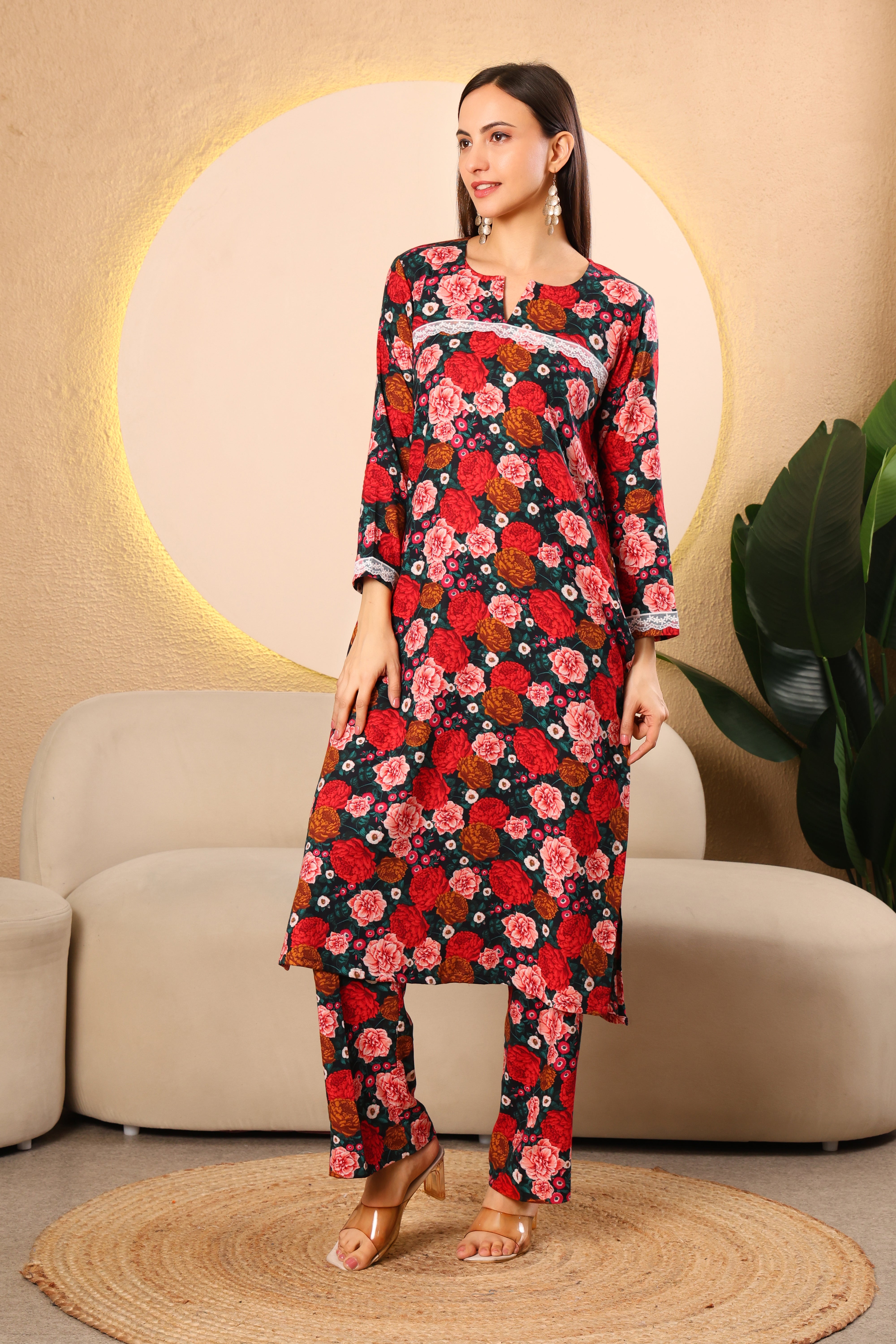 Elegant Pashmina Printed Kurta Set