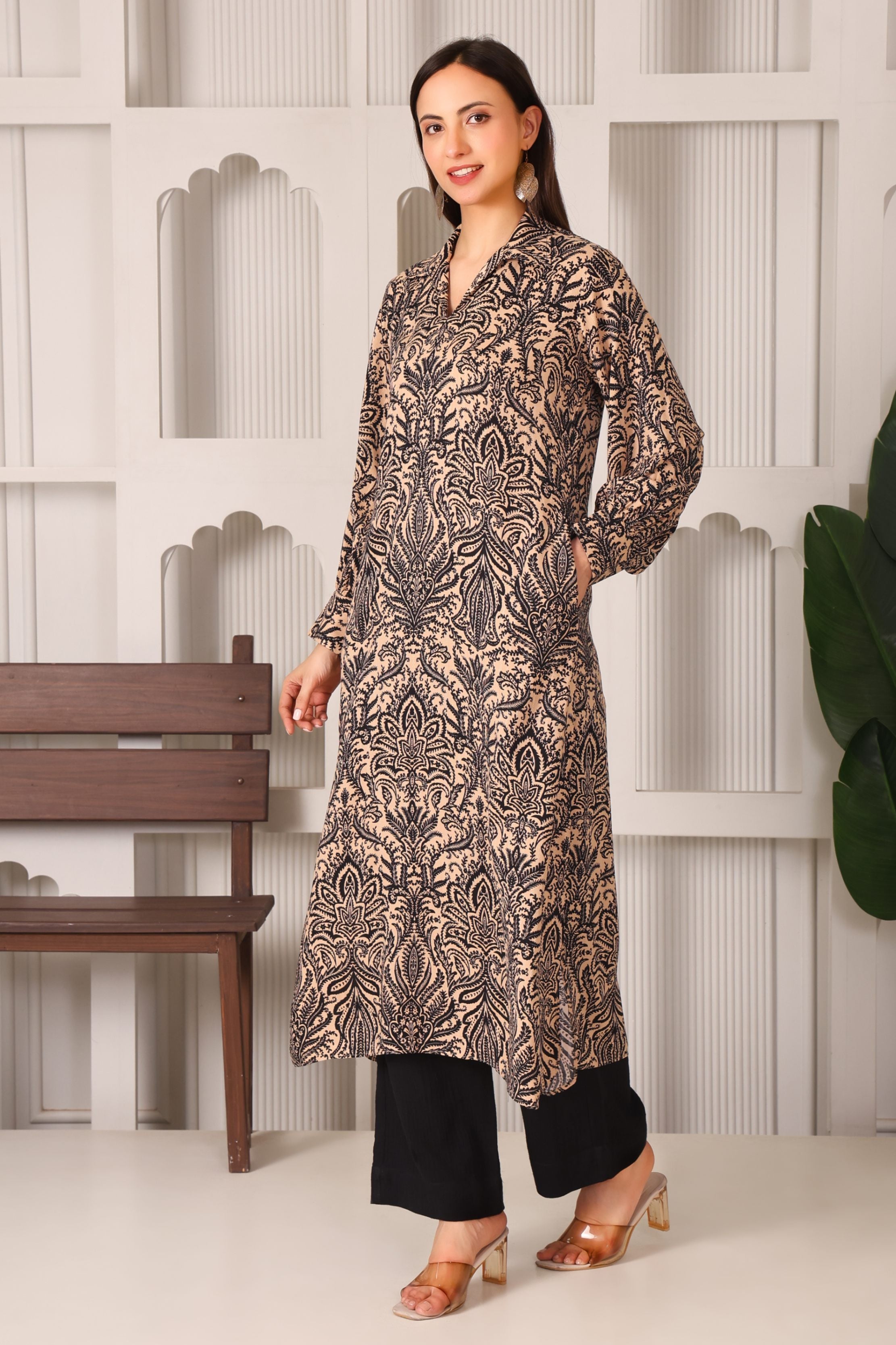 Modern Printed Rayon Kurta Set