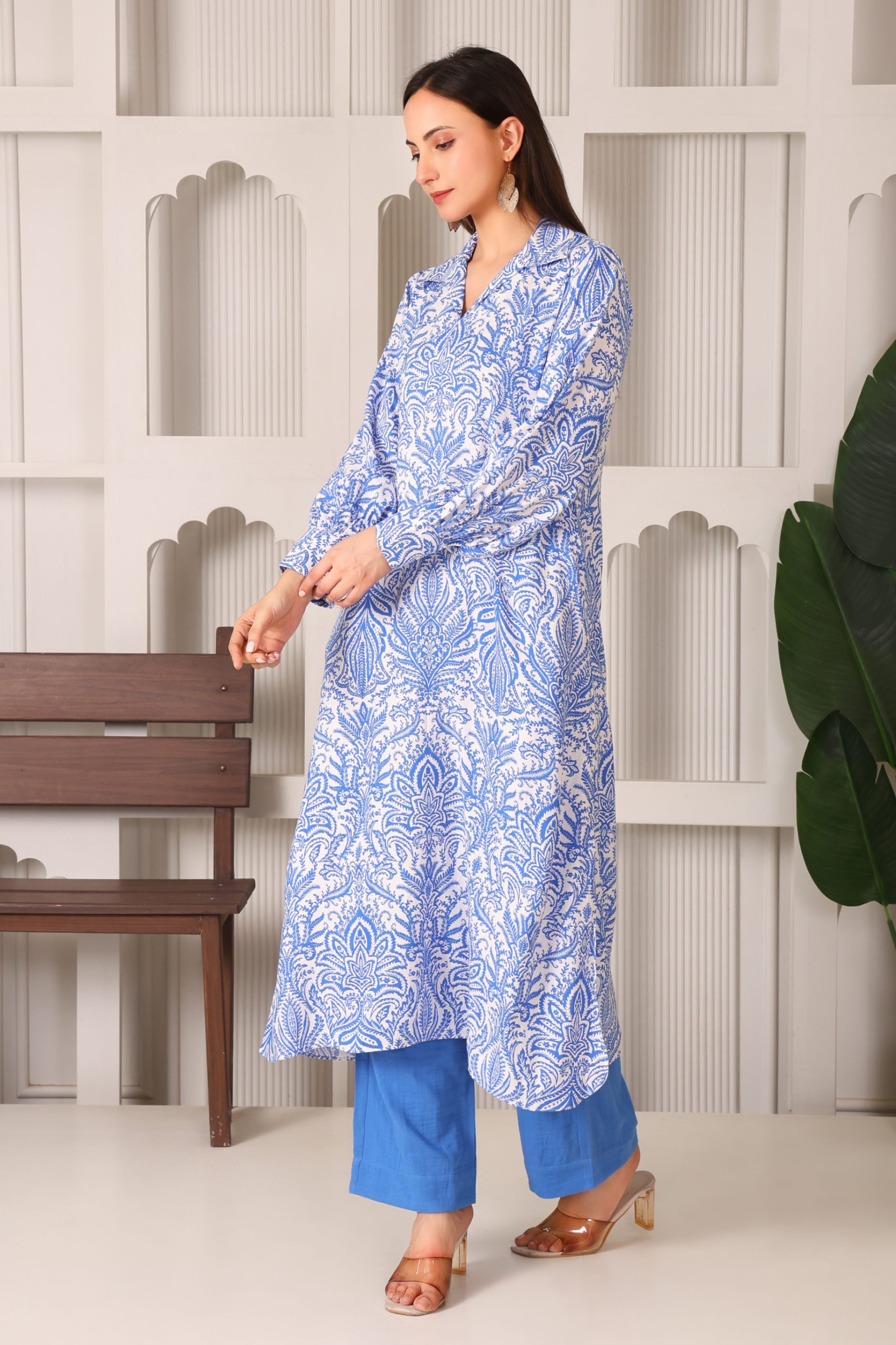 Chic Printed Rayon Kurta Set
