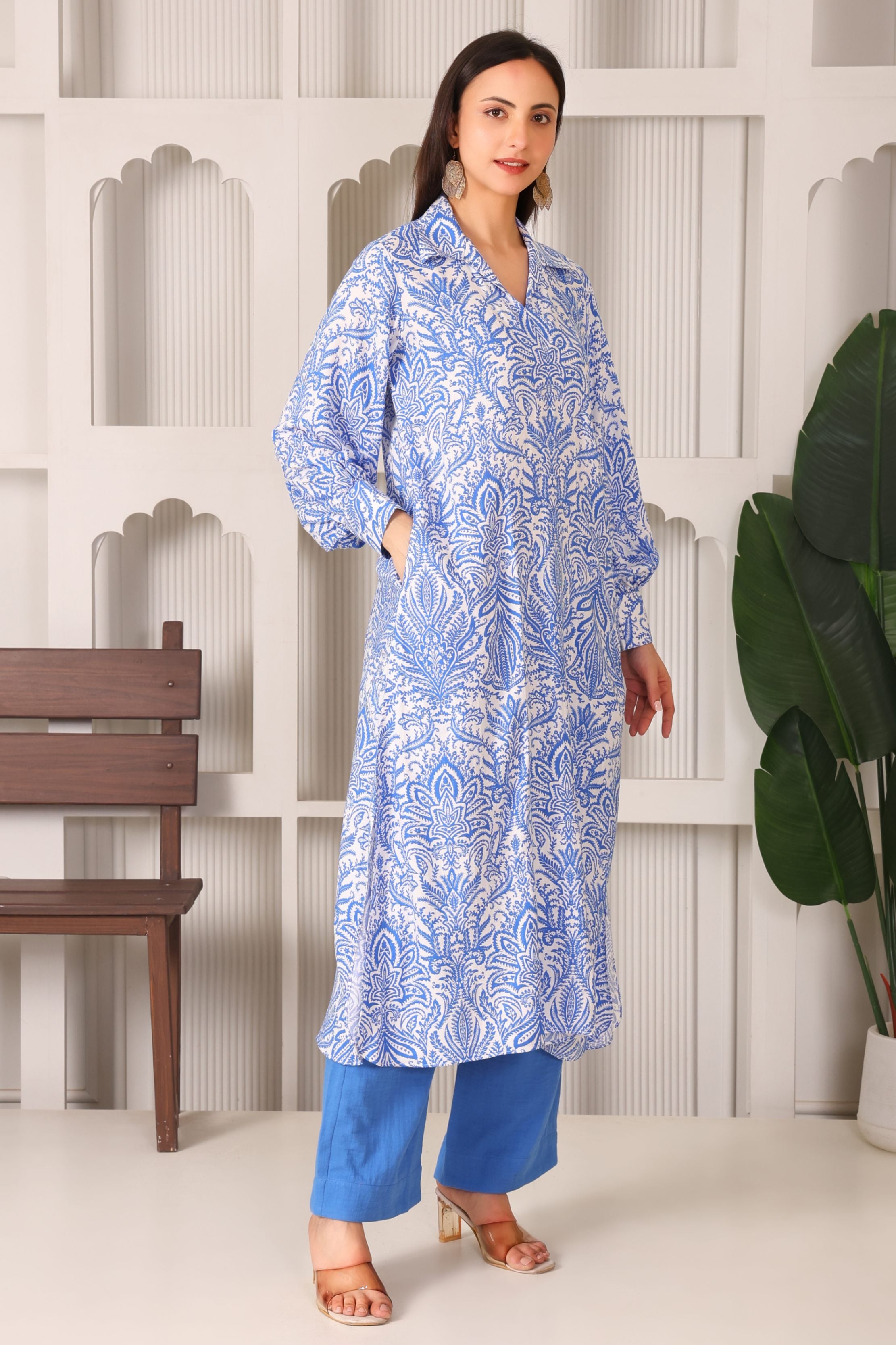 Chic Printed Rayon Kurta Set