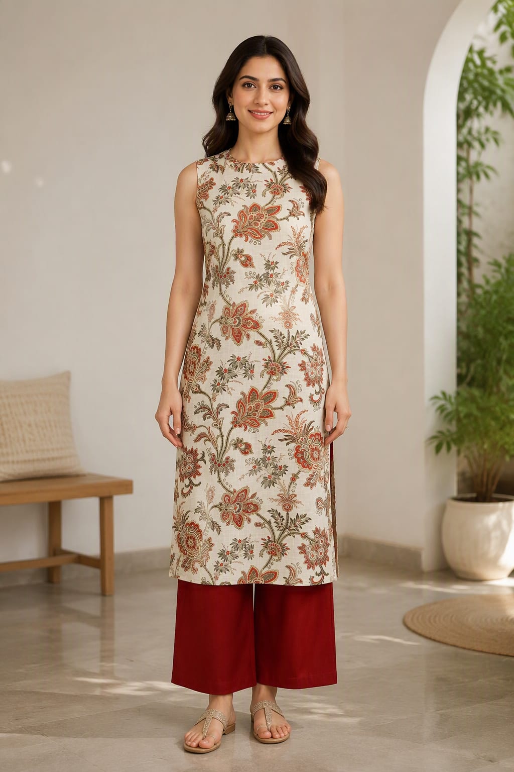 Stylish Cotton Slub Kurta Set