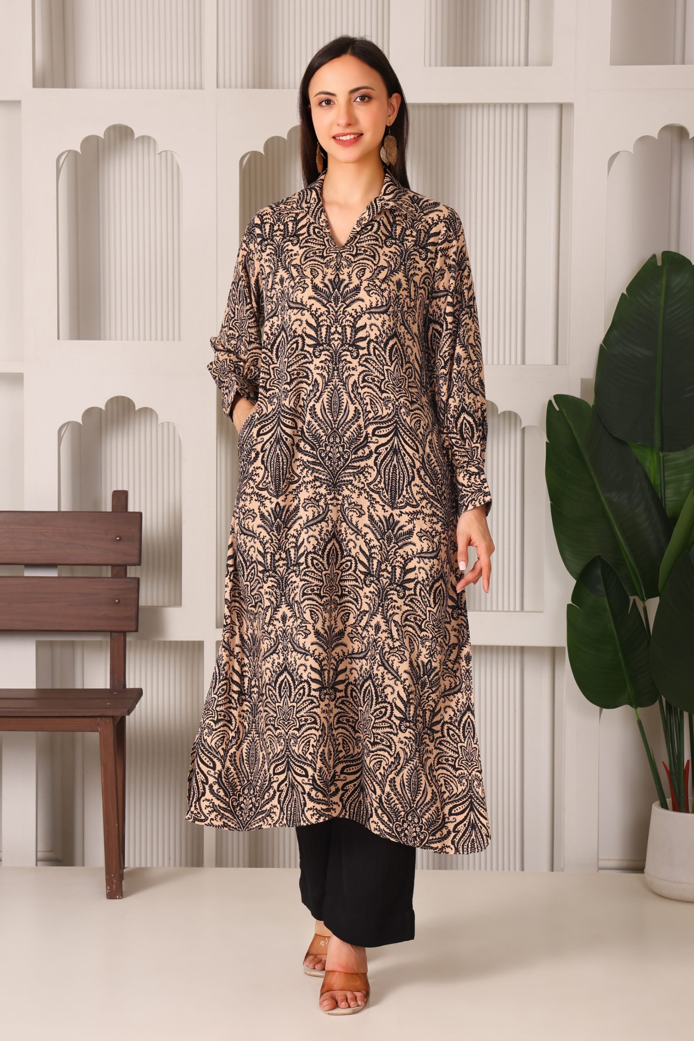 Modern Printed Rayon Kurta Set