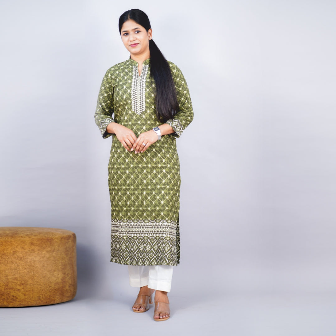 Kurti Stand Collar Fabric Ryon