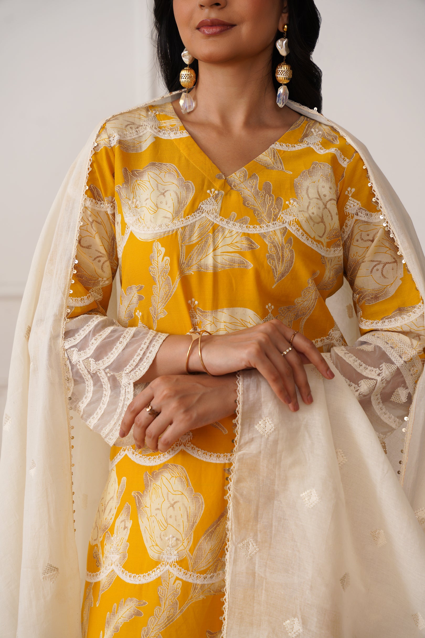Cambric Suit Set with Dupatta