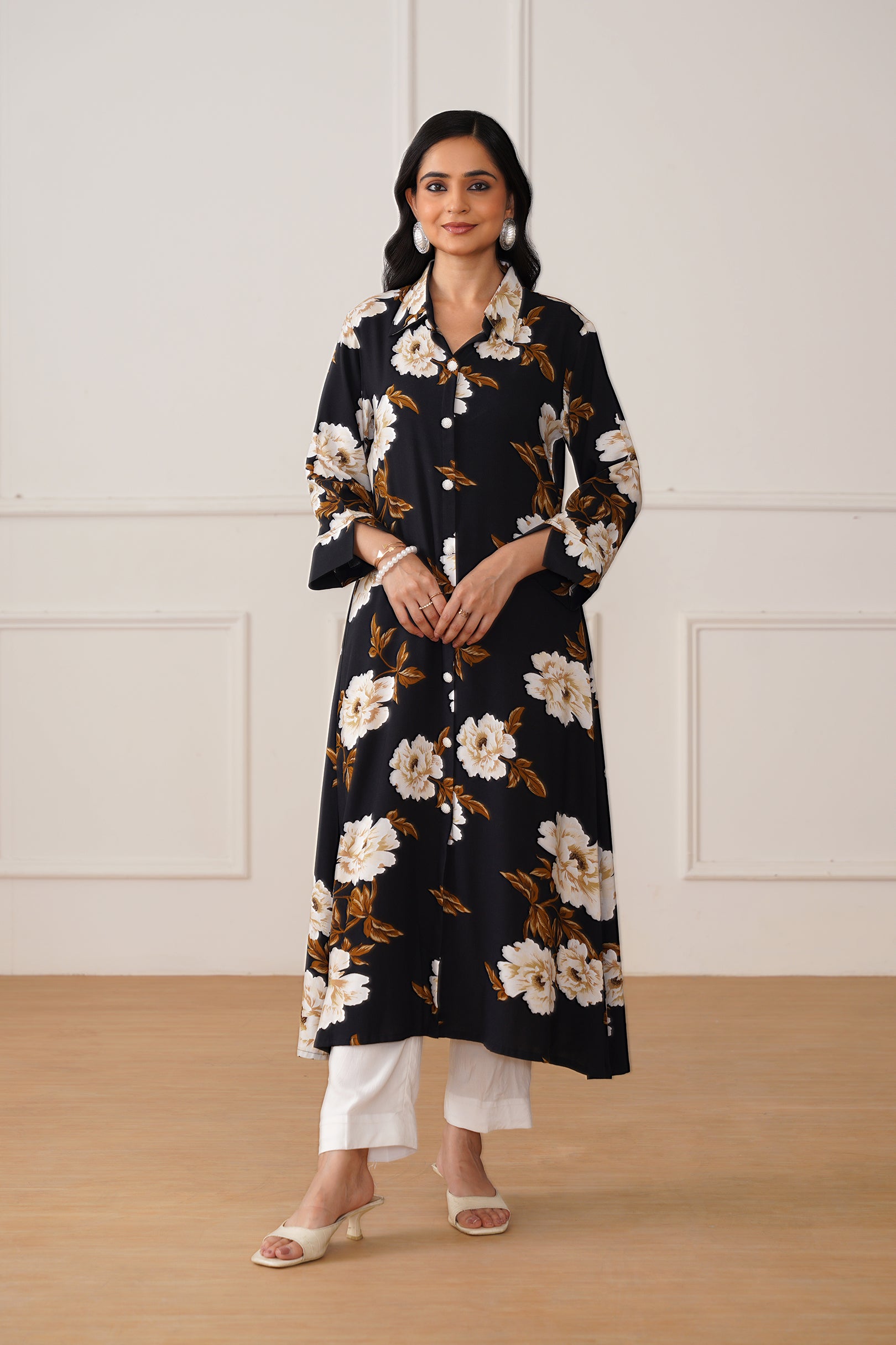 Modal Rayon Shirt Collar Kurti