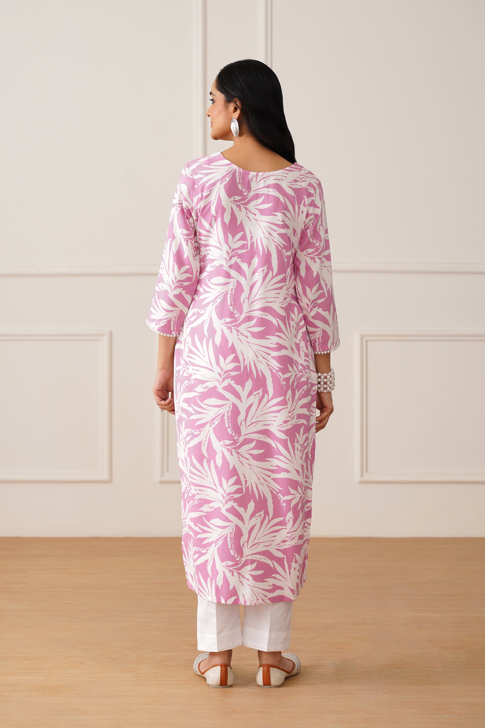 V-Neck Kurti in Smooth Rayon Fabric