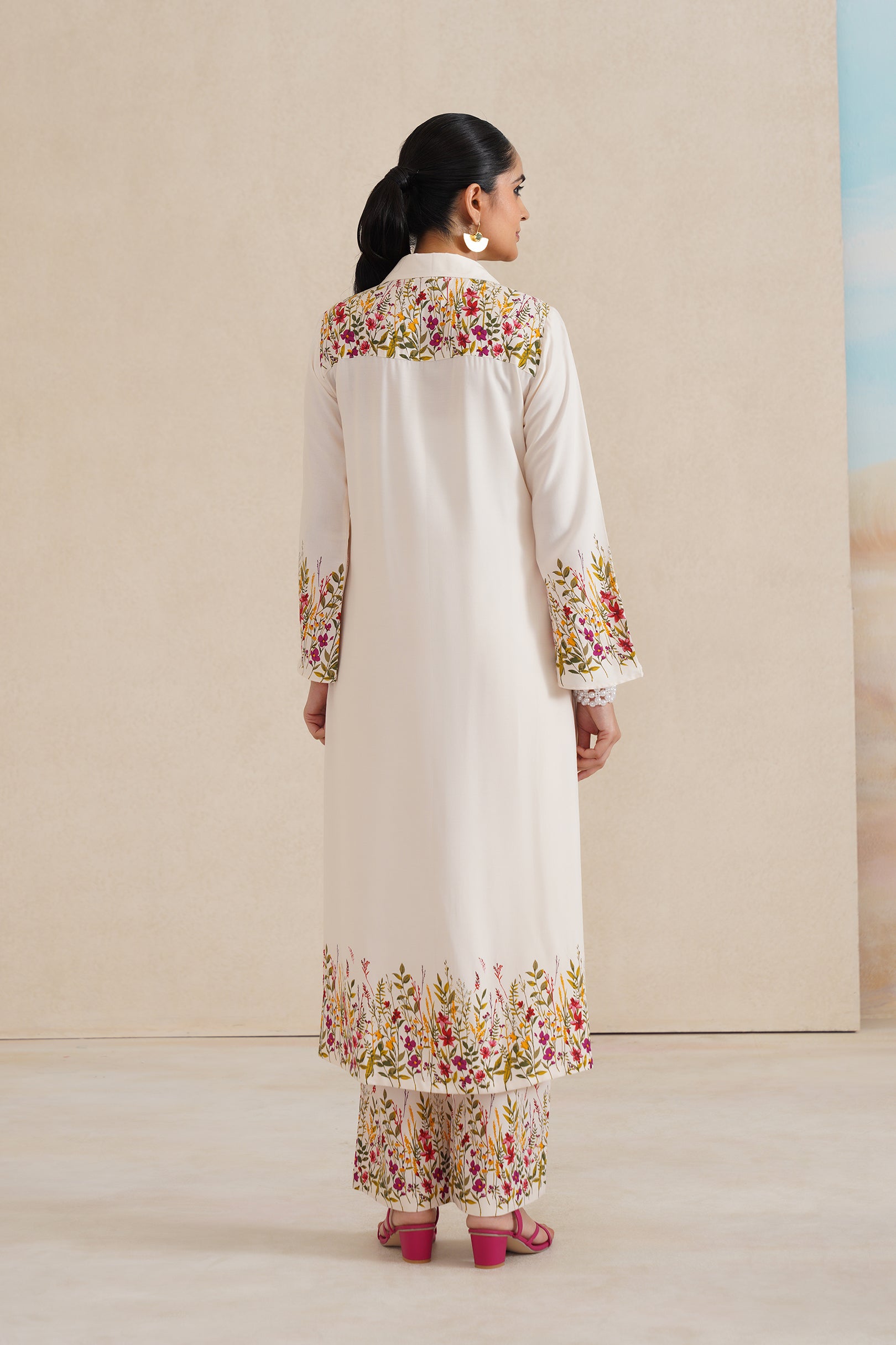 Shirt Collar Kurti Set