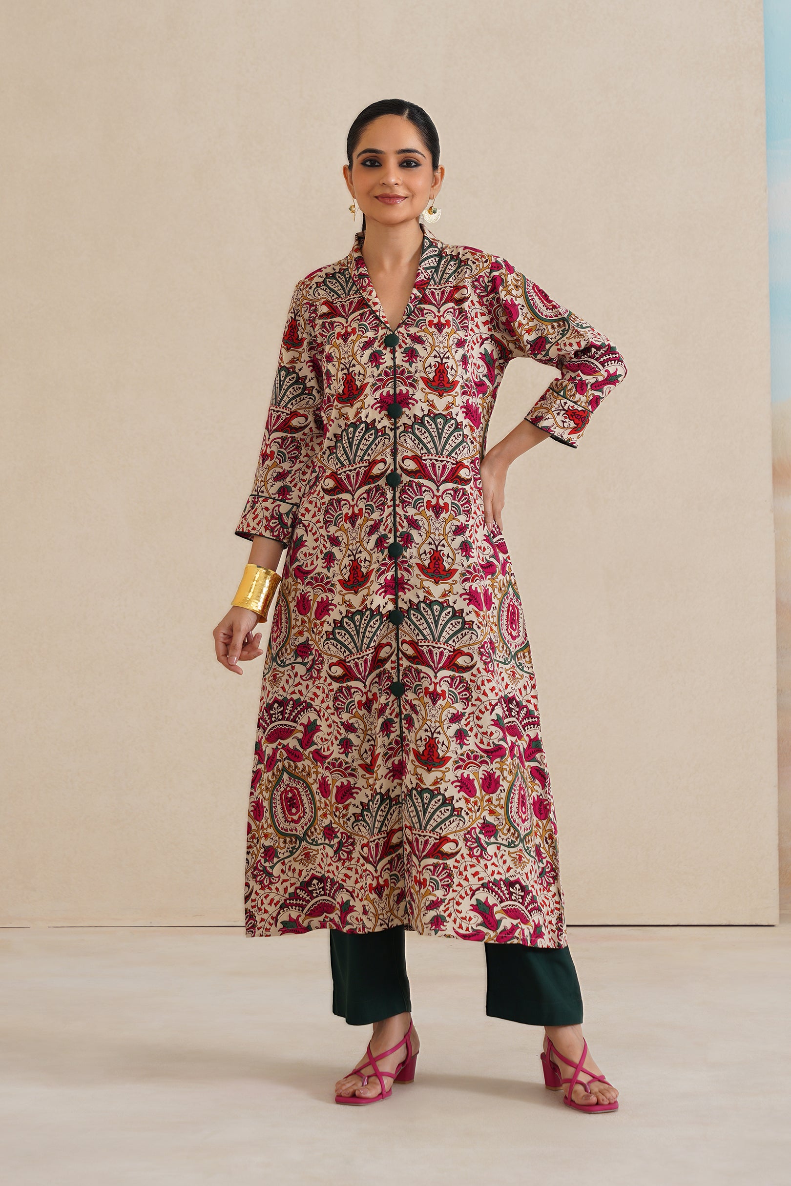 Kurti Coat Collar Fabric Modal Rayon