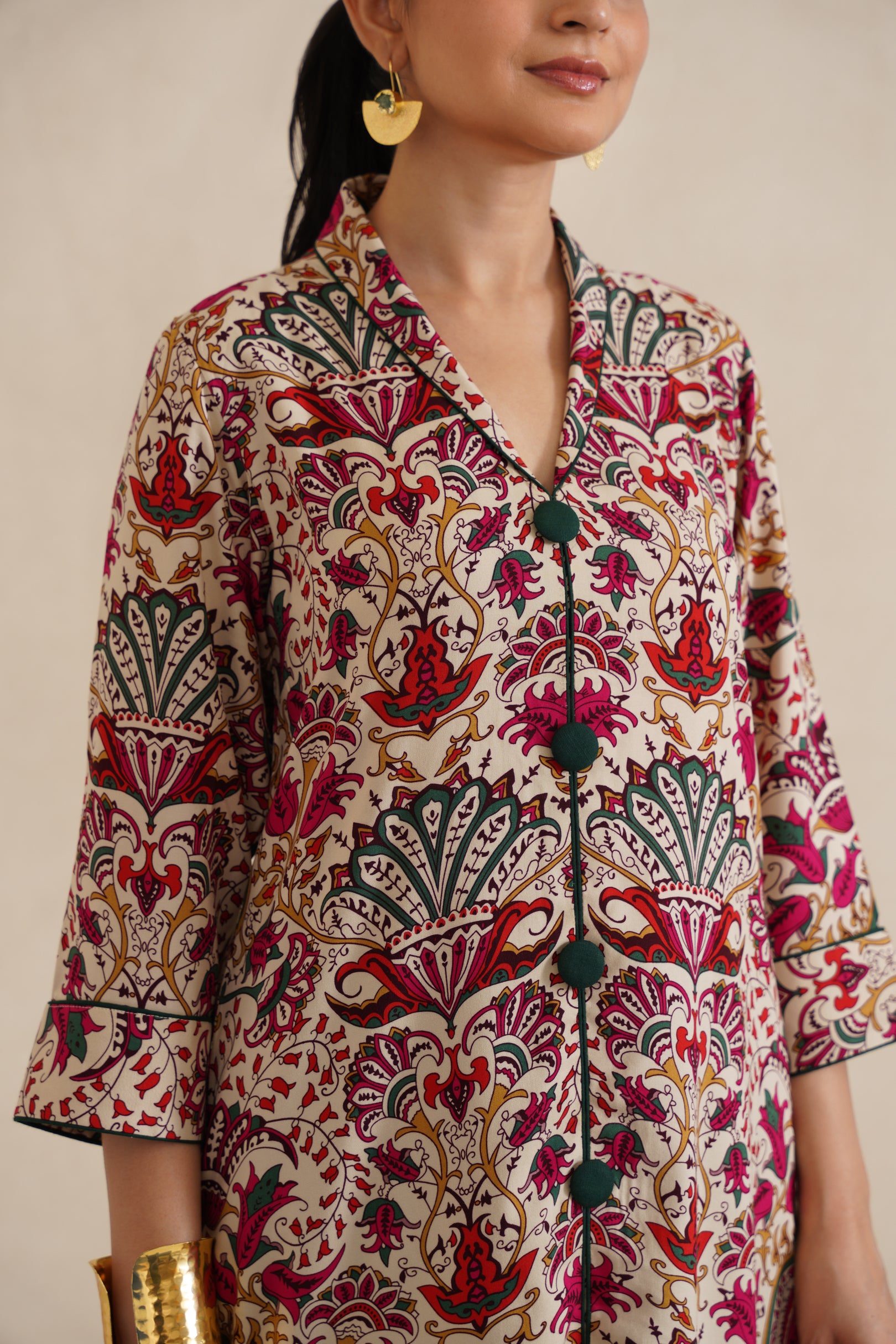 Kurti Coat Collar Fabric Modal Rayon