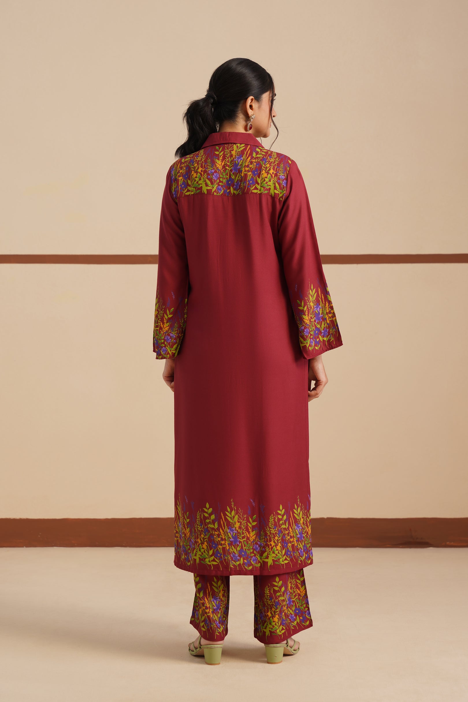 Shirt Collar Kurti Set
