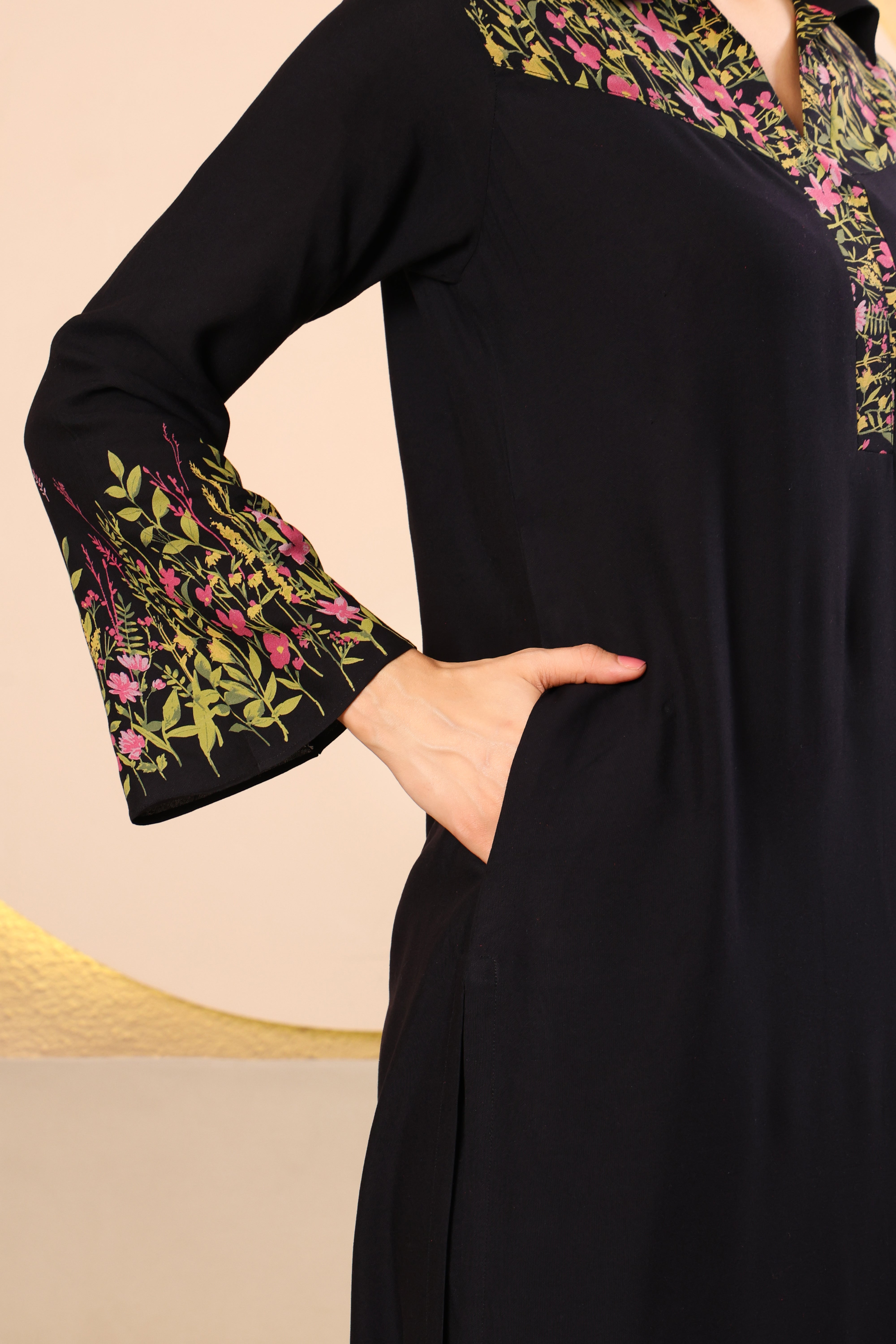 Shirt Collar Kurti Set