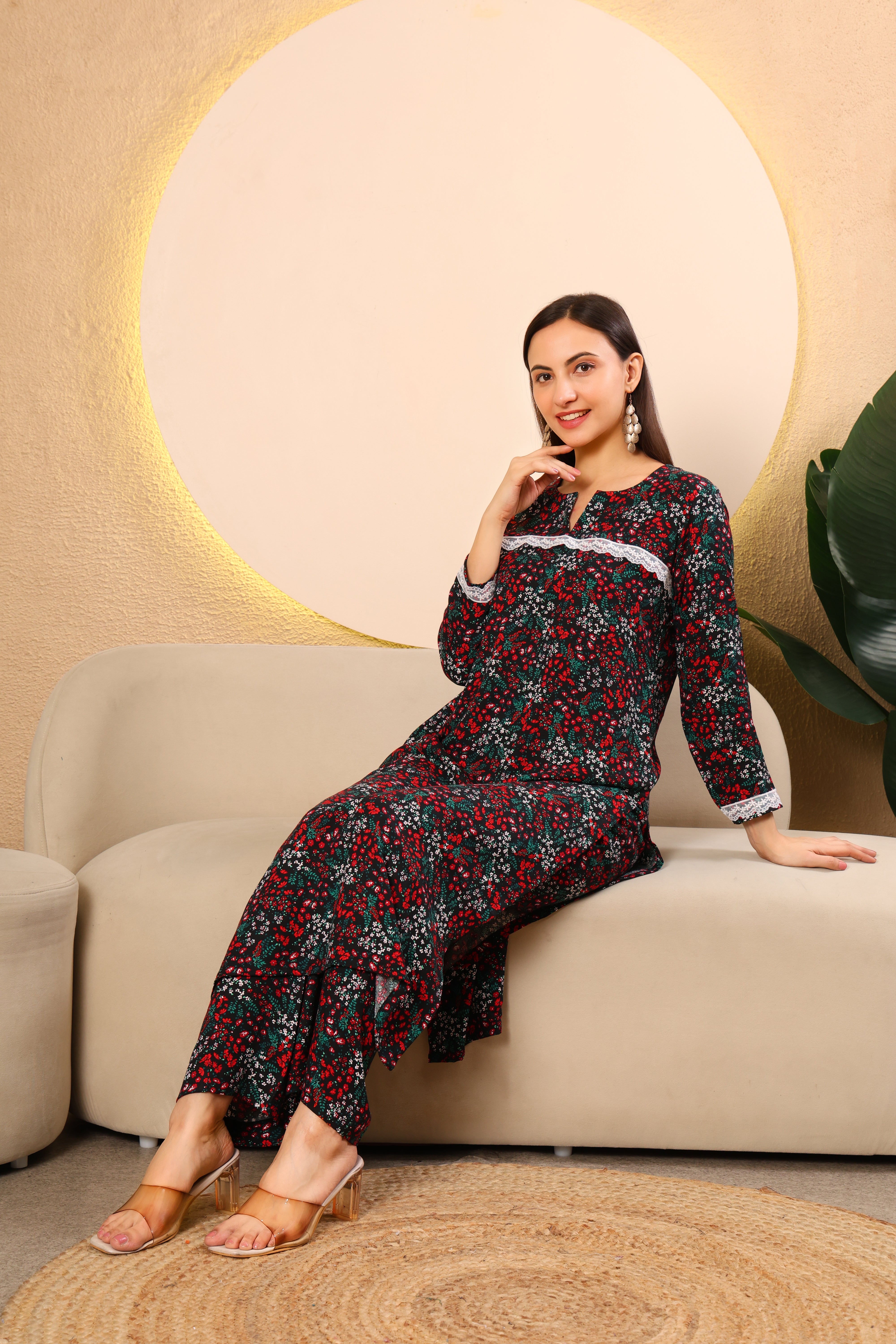 Elegant Pashmina Printed Kurta Set