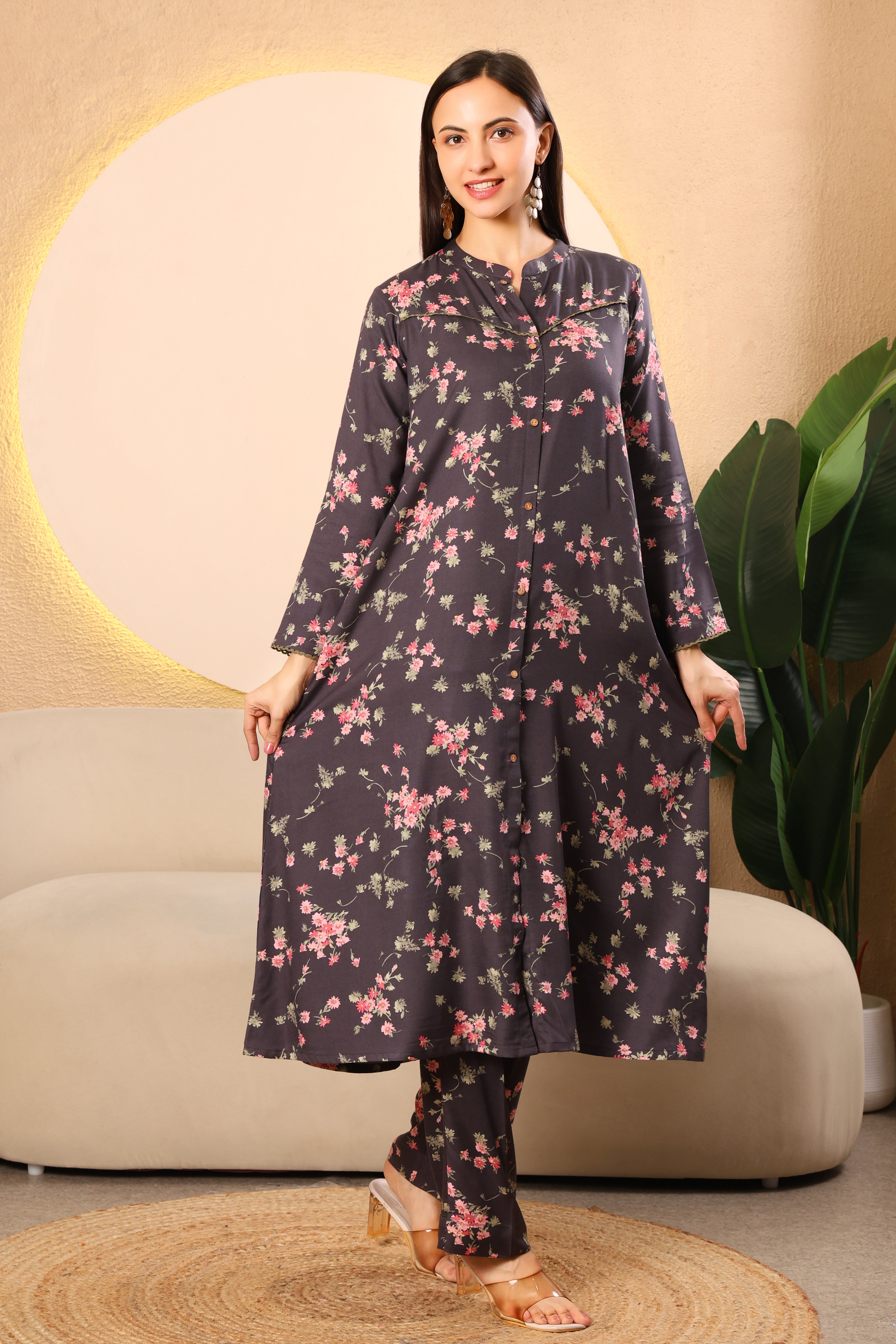 Graceful Bloom Pashmina Kurta Set
