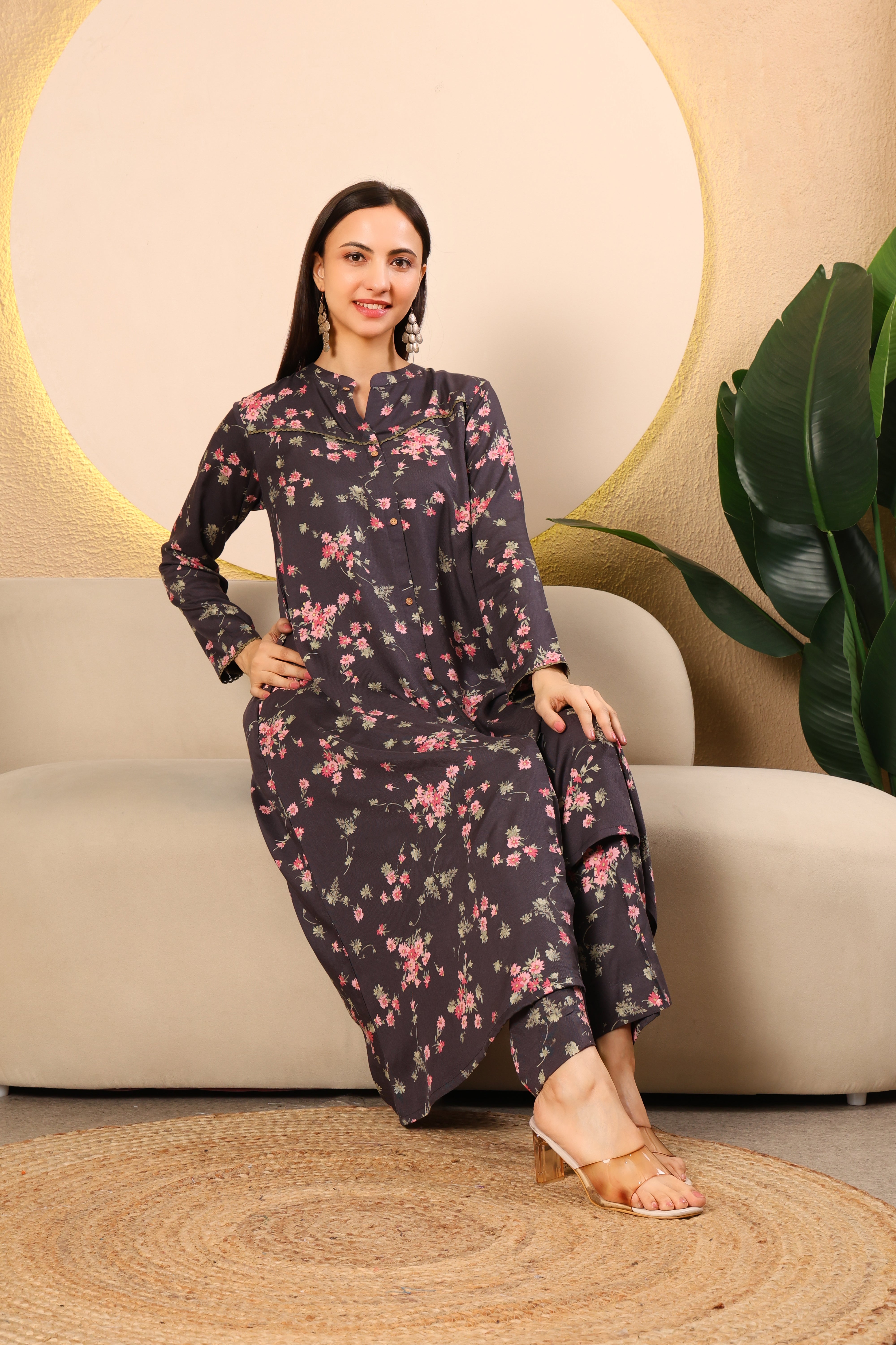 Graceful Bloom Pashmina Kurta Set