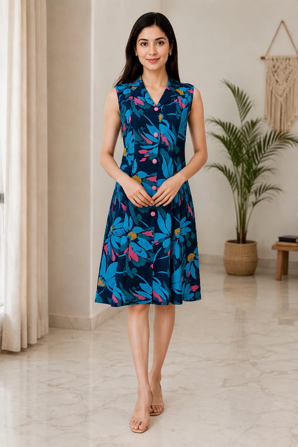 Stylish Cambric Midi Dress