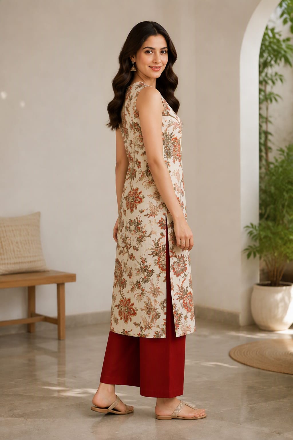 Stylish Cotton Slub Kurta Set